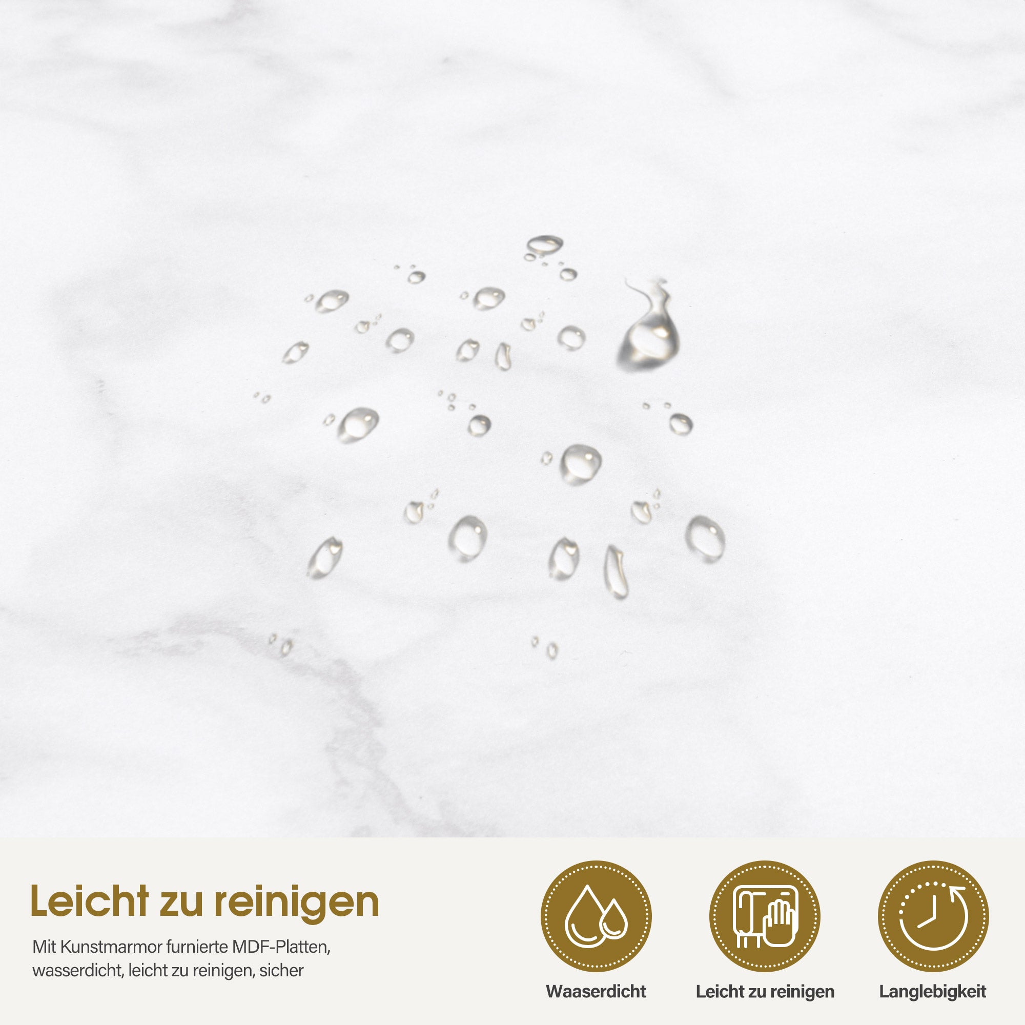 BarberPub Servierwagen mit Rollen, Küchenwagen Barwagen Metallgestell Weiß-Gold, Modern Rollwagen Mehrzweckwagen mit 3 Ebenen, für Küche, Bad, Wohnzimmer, Nagelstudio, 65x43x70, 0074