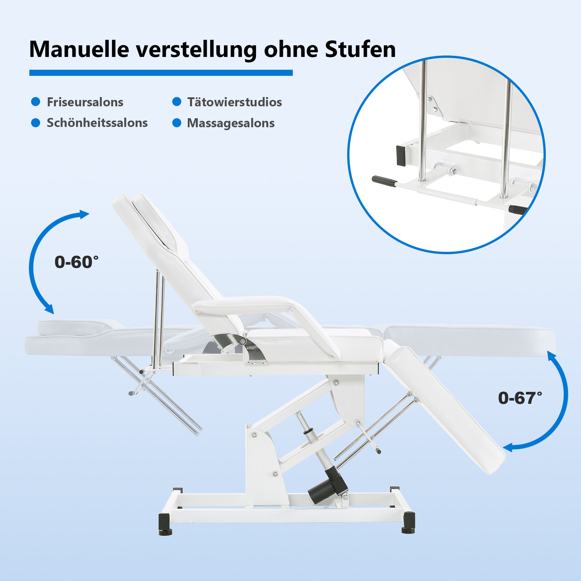 Barberpub Elektrische Tattoo Liege Massageliege, Kosmetikliege Set, Therapieliege Schönheitsausrüstung klappbar & höhenverstellbar, 0100 (Schwarz / Weiß)