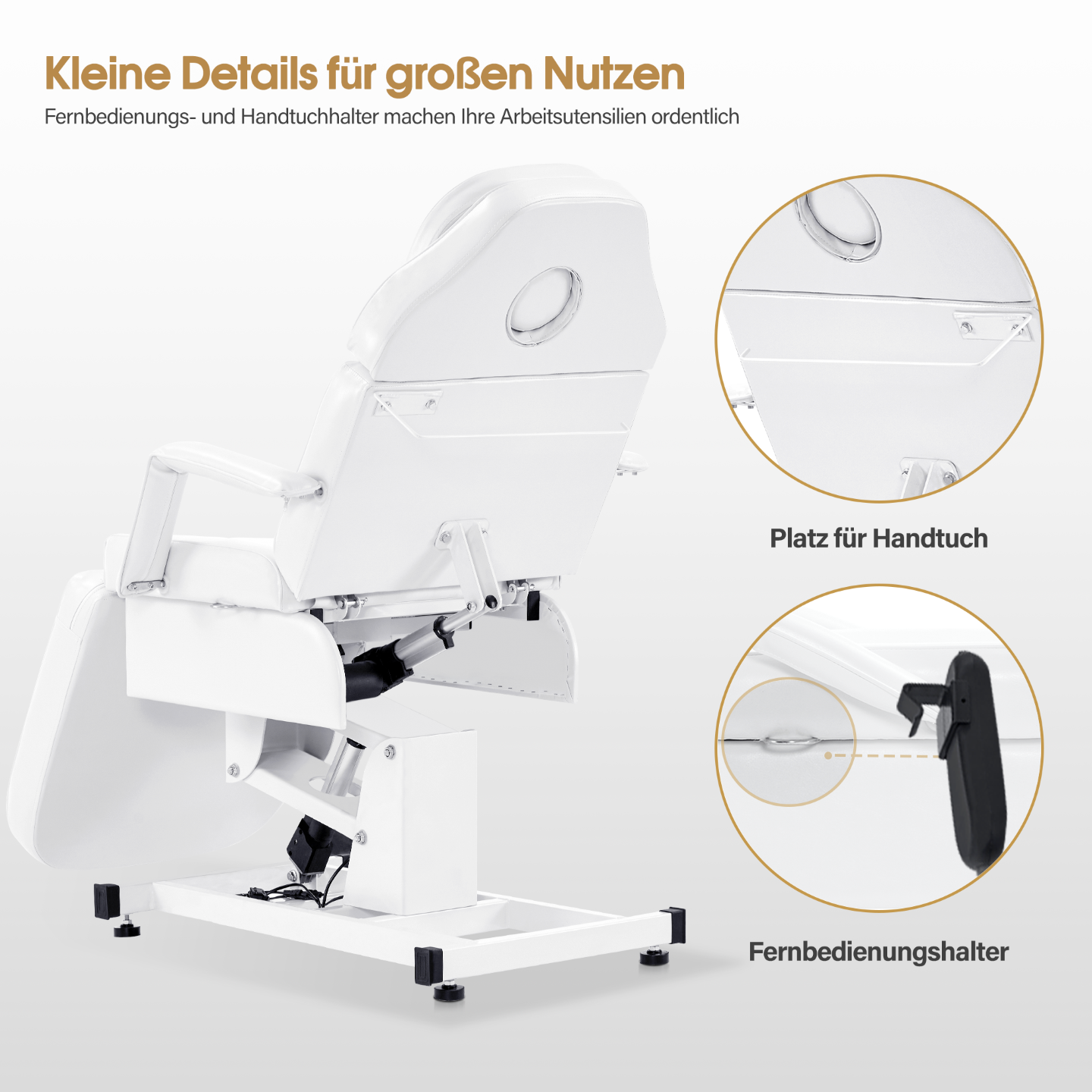 Barberpub Kosmetikliege Elektrisch, Massageliege Klappbar & Höhenverstellbar, Tattoo Liege mit 3 Motoren, Massagetisch für SPA Salon 0751