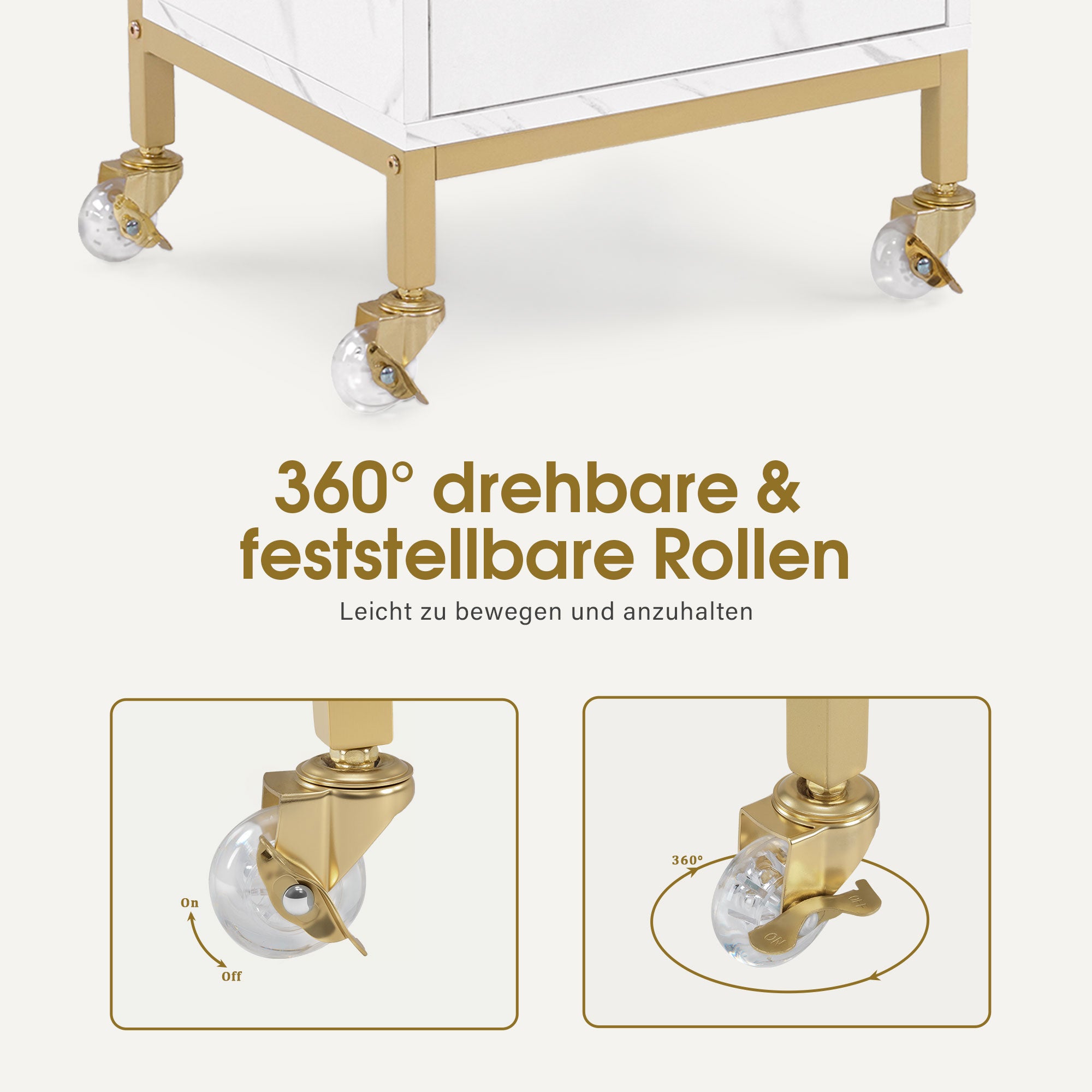 BarberPub Friseurwagen mit Rollen & 2 Schubladen, Rollwagen Servierwagen, Salon Trolley mit 2 Ablagen & Föhnhalter, Moderner Arbeitswagen für Bad Wohnzimmer, 32x37x87cm, 0029