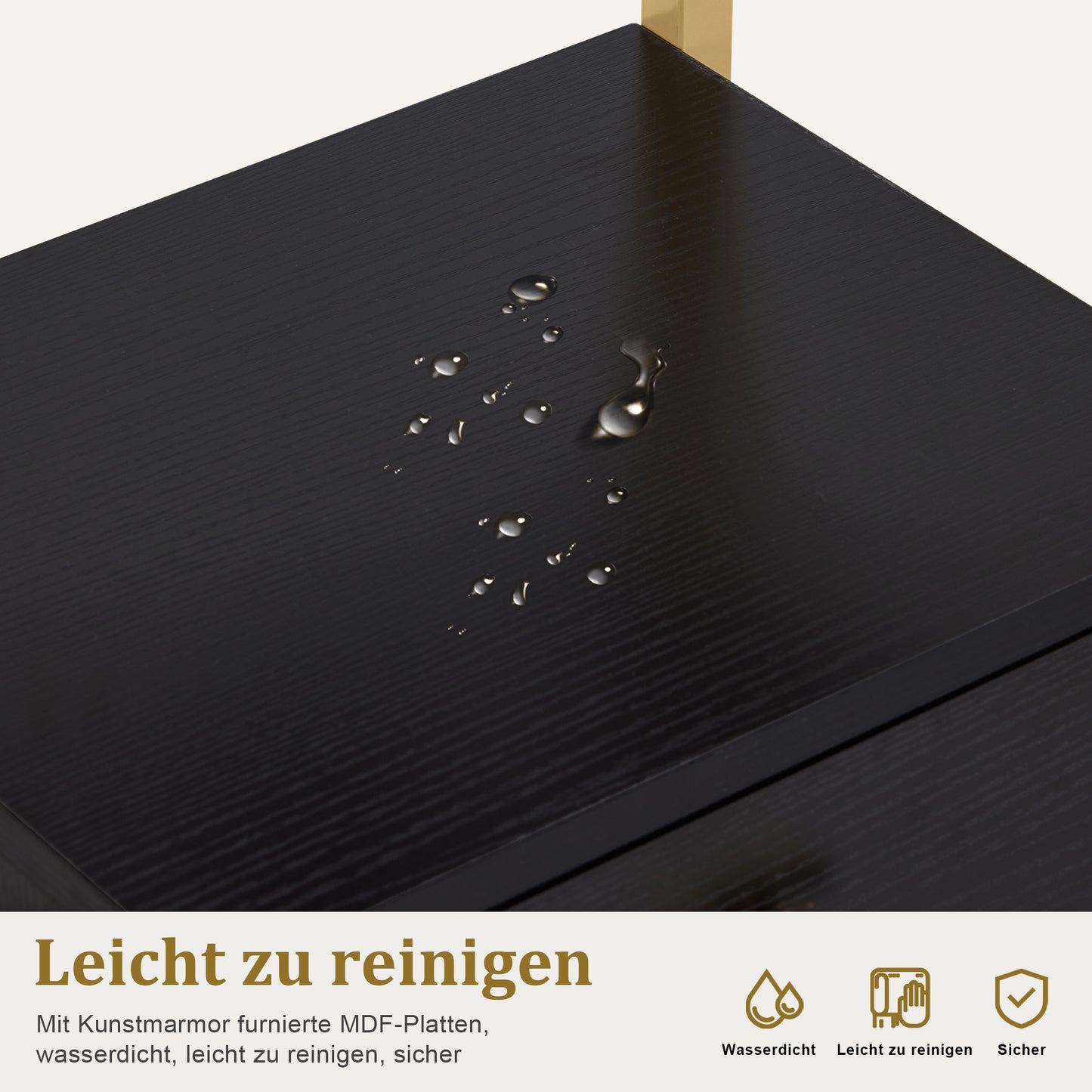 Barberpub Friseurwagen mit Rollen & 3 Schubladen, Rollwagen Servierwagen Weiß-Gold, Salon Trolley mit 2 Ablagen & 2 Föhnhalter, Moderner Arbeitswagen für Bad Wohnzimmer, 30x40x97cm, 0048
