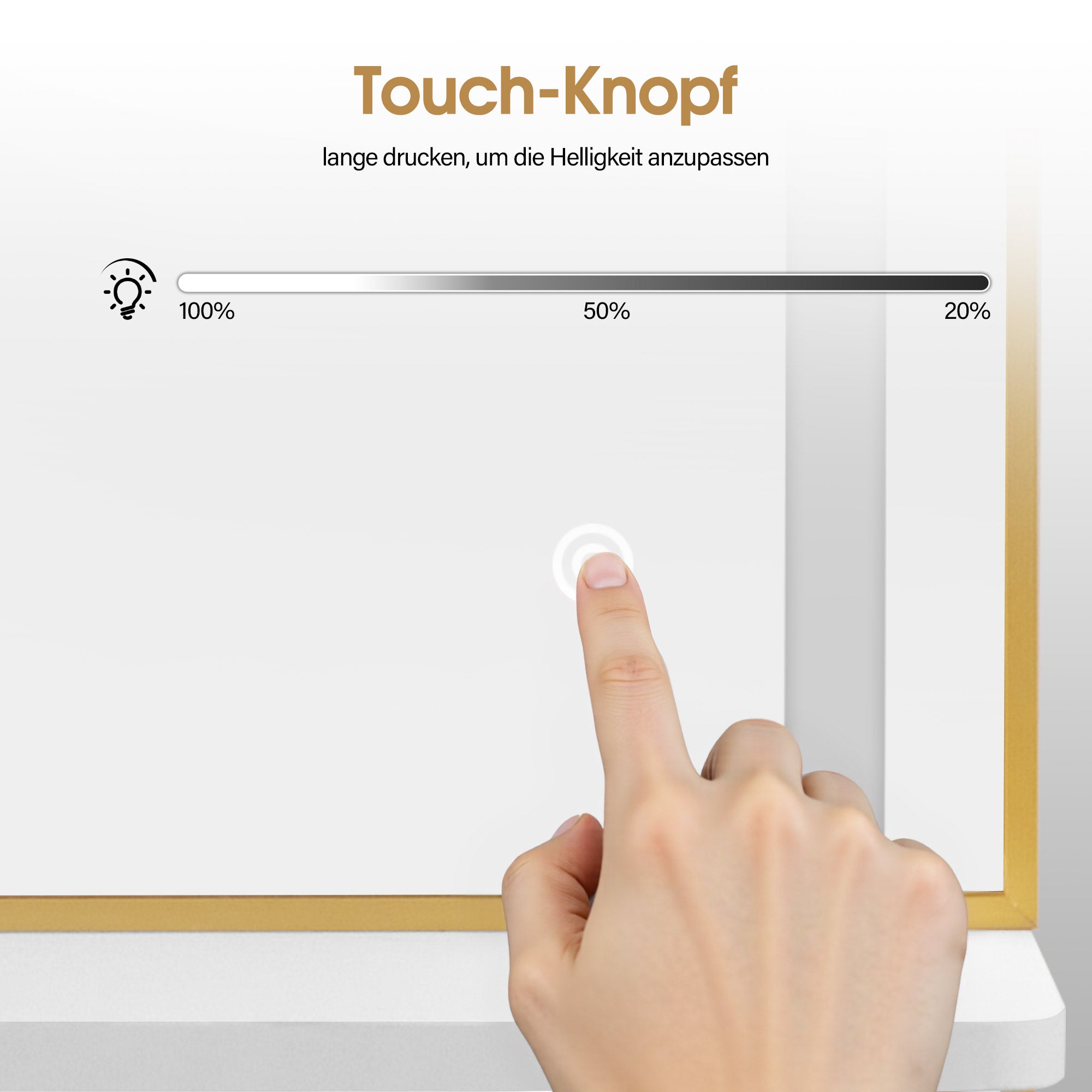 BarberPub Wandspiegel mit Beleuchtung, Ganzkörperspiegel mit Aluminiumrahmen, Großer Spiegel mit Ablage, Touch-Schalter, 3 Lichtfarben Dimmbar, für Friseursalon, 17x65x177 cm, J6270