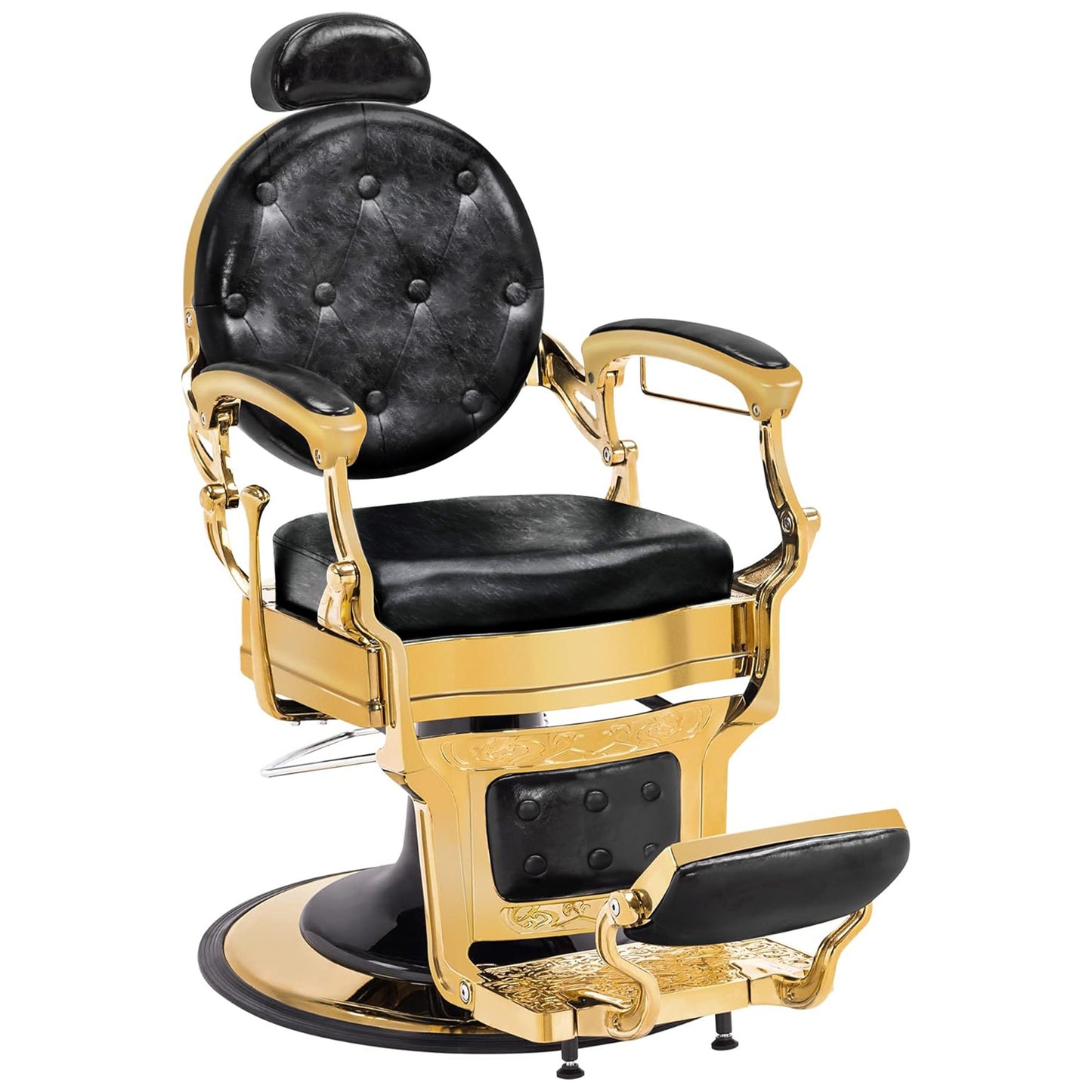 Barberpub Friseurstuhl Friseursessel mit Retro-/ Vintage Stil Gold 2935GD