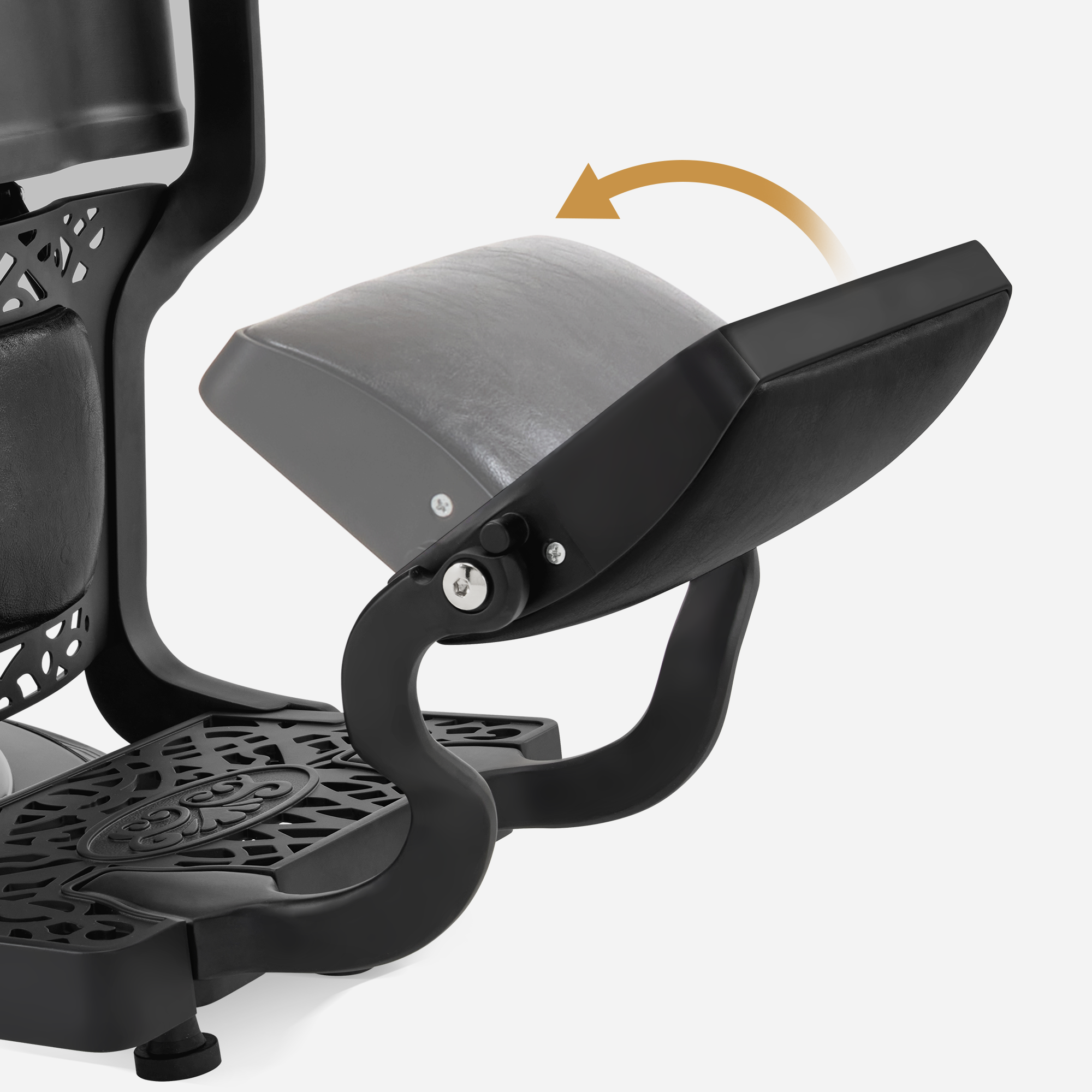 Fauteuil de coiffure Barberpub avec appui-tête, inclinable et réglable en hauteur, pivotant à 360°, style rétro vintage, 2940 (noir)