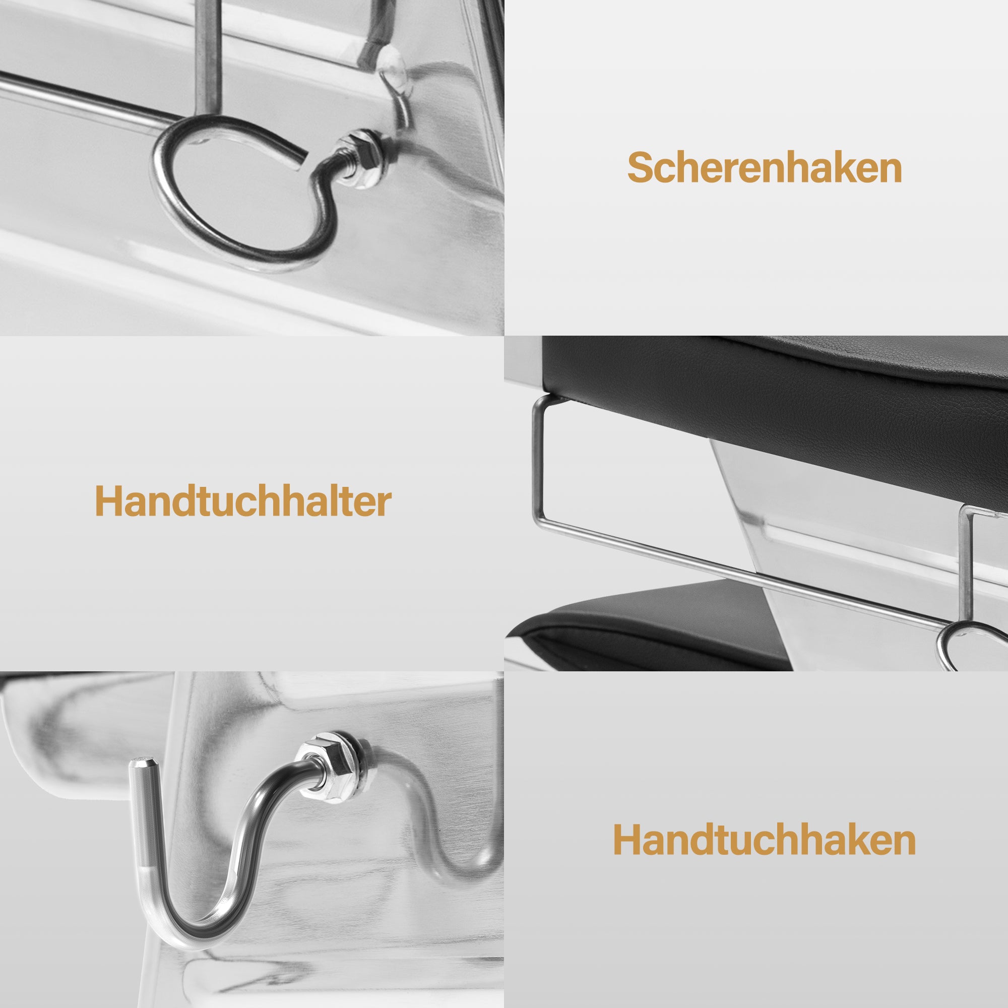 BarberPub Friseurstuhl mit Kopfstütze Kippbar, Friseureinrichtung mit Hydraulikpumpe 360° Drehbar, Bedienungsstuhl Höhenverstellbar, Barber Stuhl Kunstleder, 3823