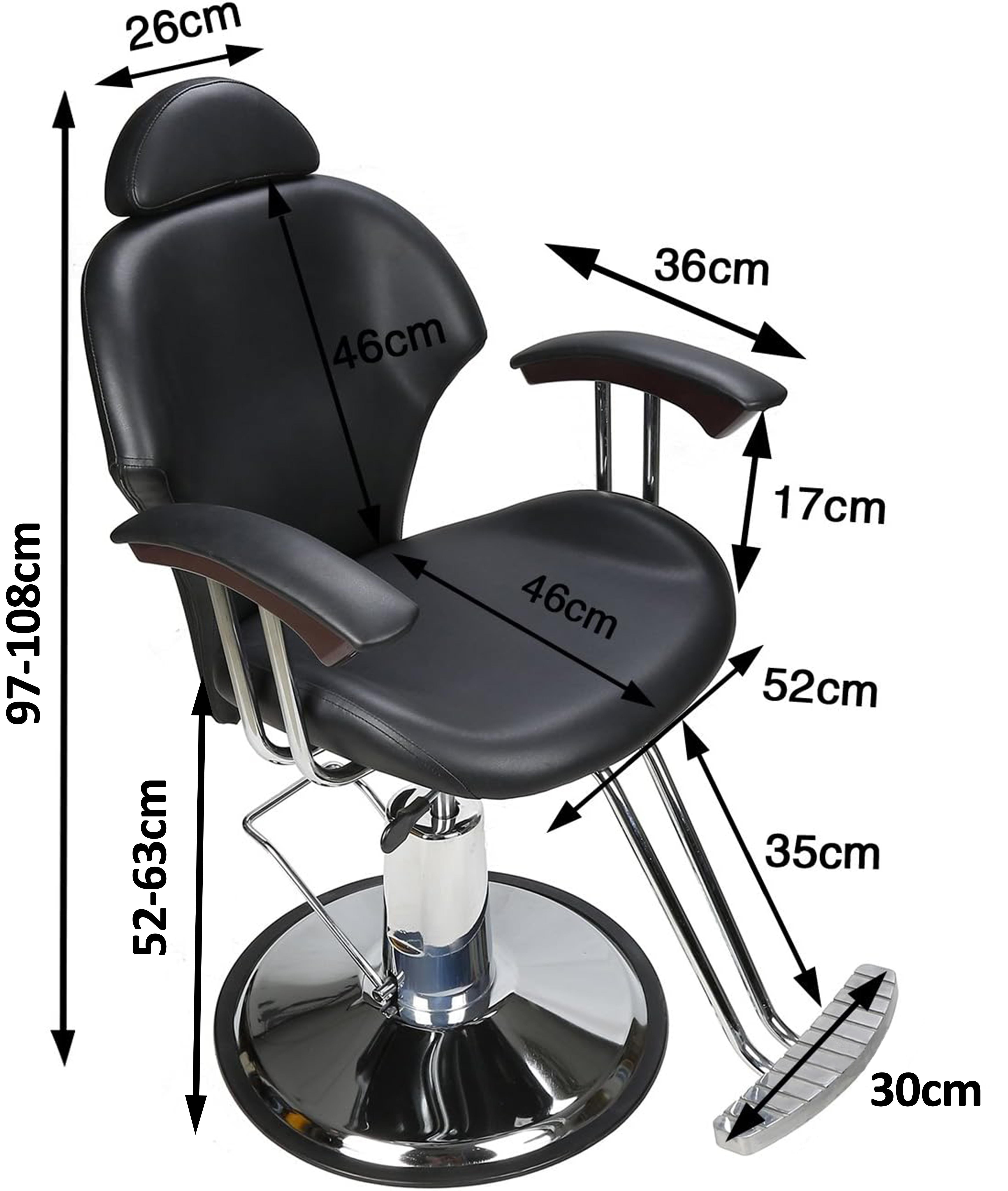 Chaise de barbier Barberpub, chaise de coiffeur, chaise d'opération, équipement de coiffure 8714BK