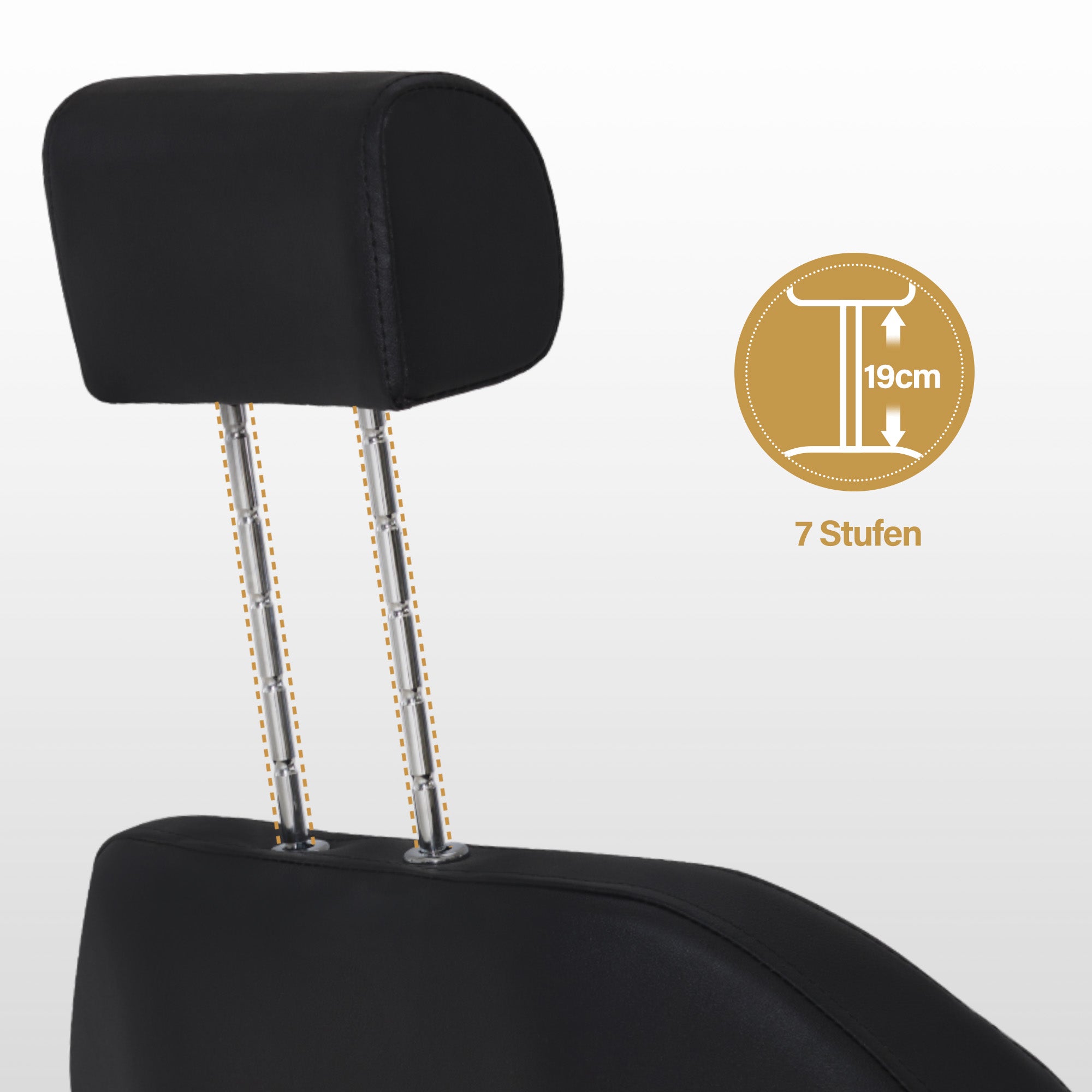 BarberPub Barber Chair with Headrest, Barber Chairs with Hydraulic Pump, 360° Rotatable, Height-Adjustable Barber Chair, PVC Synthetic Leather, 8816 (Black)