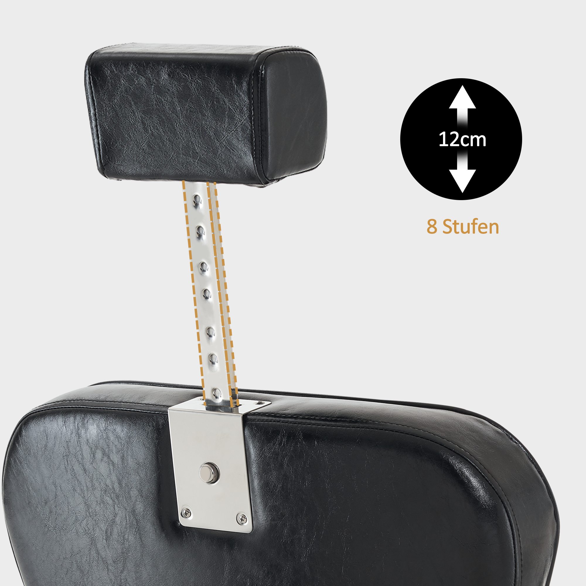 Fauteuil de coiffure inclinable et réglable en hauteur, pivotant à 360°, avec appui-tête, style rétro, pompe hydraulique, similicuir, 9238 (noir)