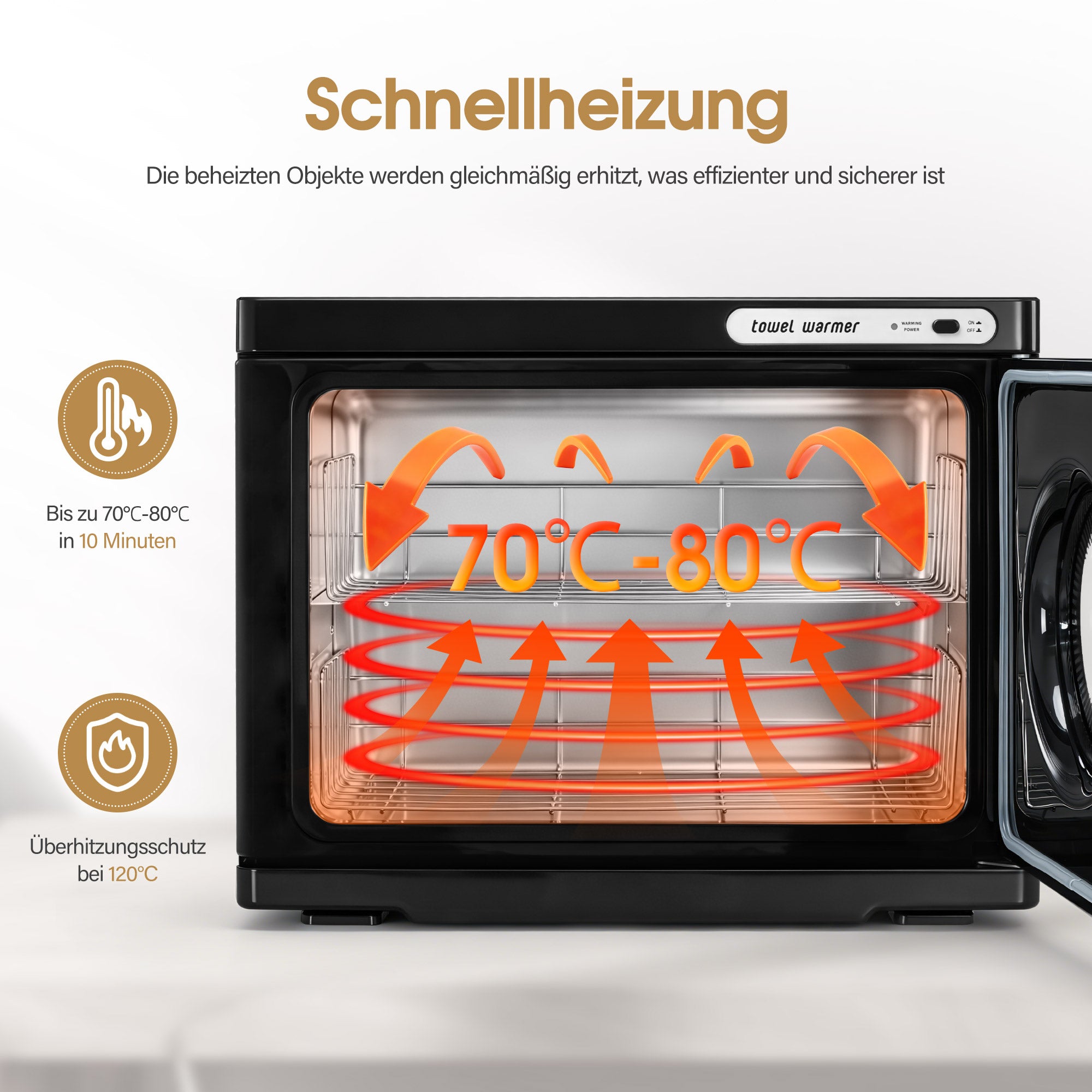 BarberPub 24L Handtuchwärmer Handtuchheizschrank 40–48 Handtücher, Handtuchheizkörper Elektrisch, Heißhandtuchwärmer 360° Heizfunktion für Spa, Friseursalon & Kosmetikstudio, HW224