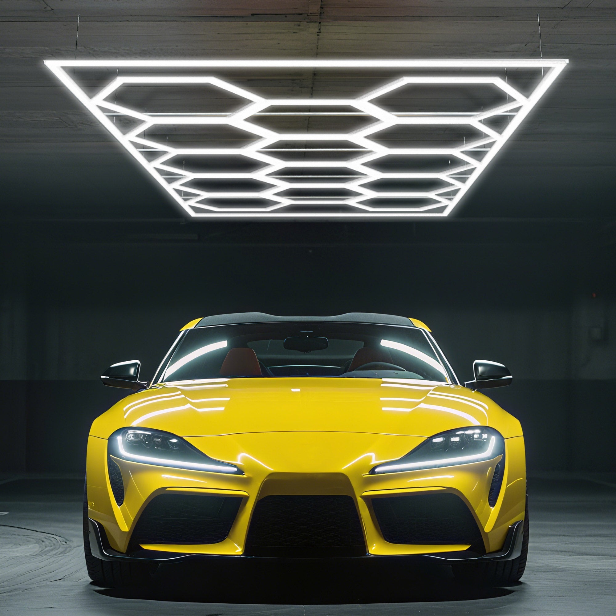 BarberPub Aluminiumrahmen für Hexagon LED-Garage Light LP003/LP004/LP005, Montagezubehör für Deckeninstallation, Stabile Befestigung für Werkstatt & Friseursalon, 242 × 484 cm