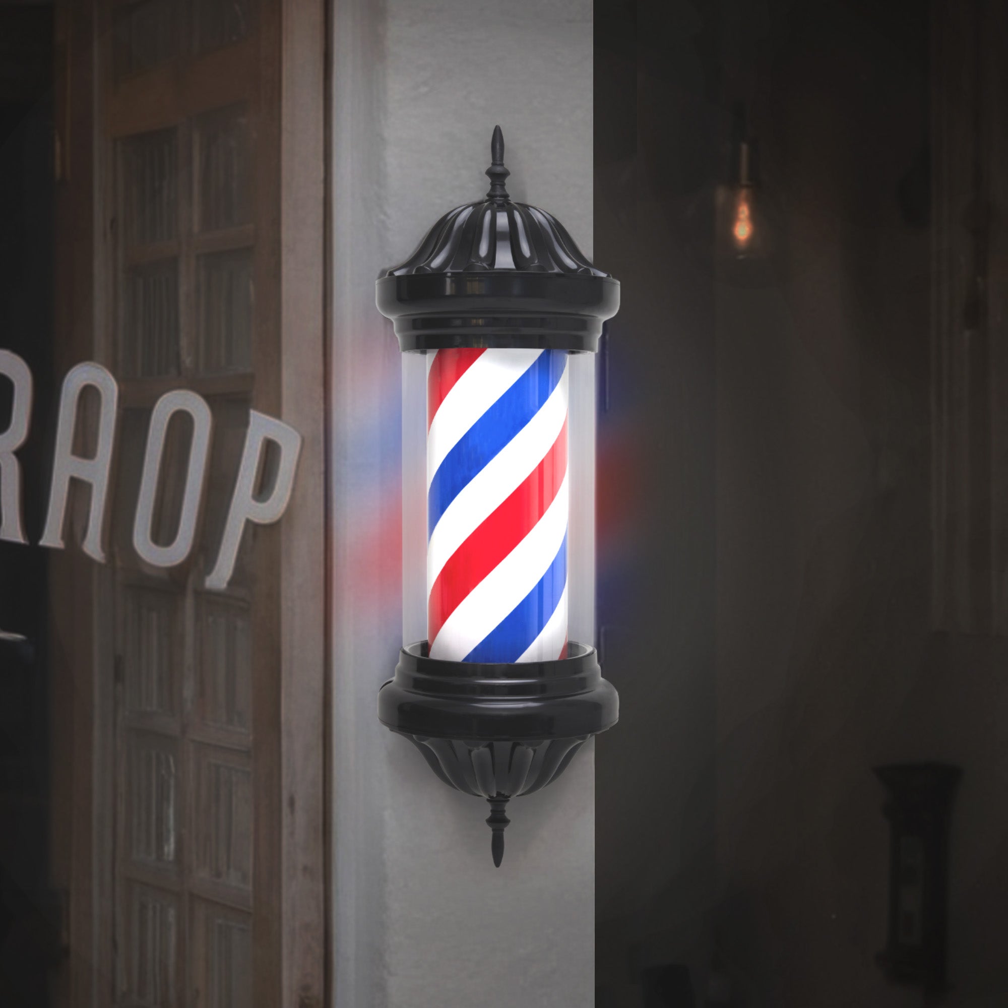 Poteau de barbier BarberPub, éclairage LED pour salon de coiffure, poteau rotatif de 70 cm, économie d'énergie, L054
