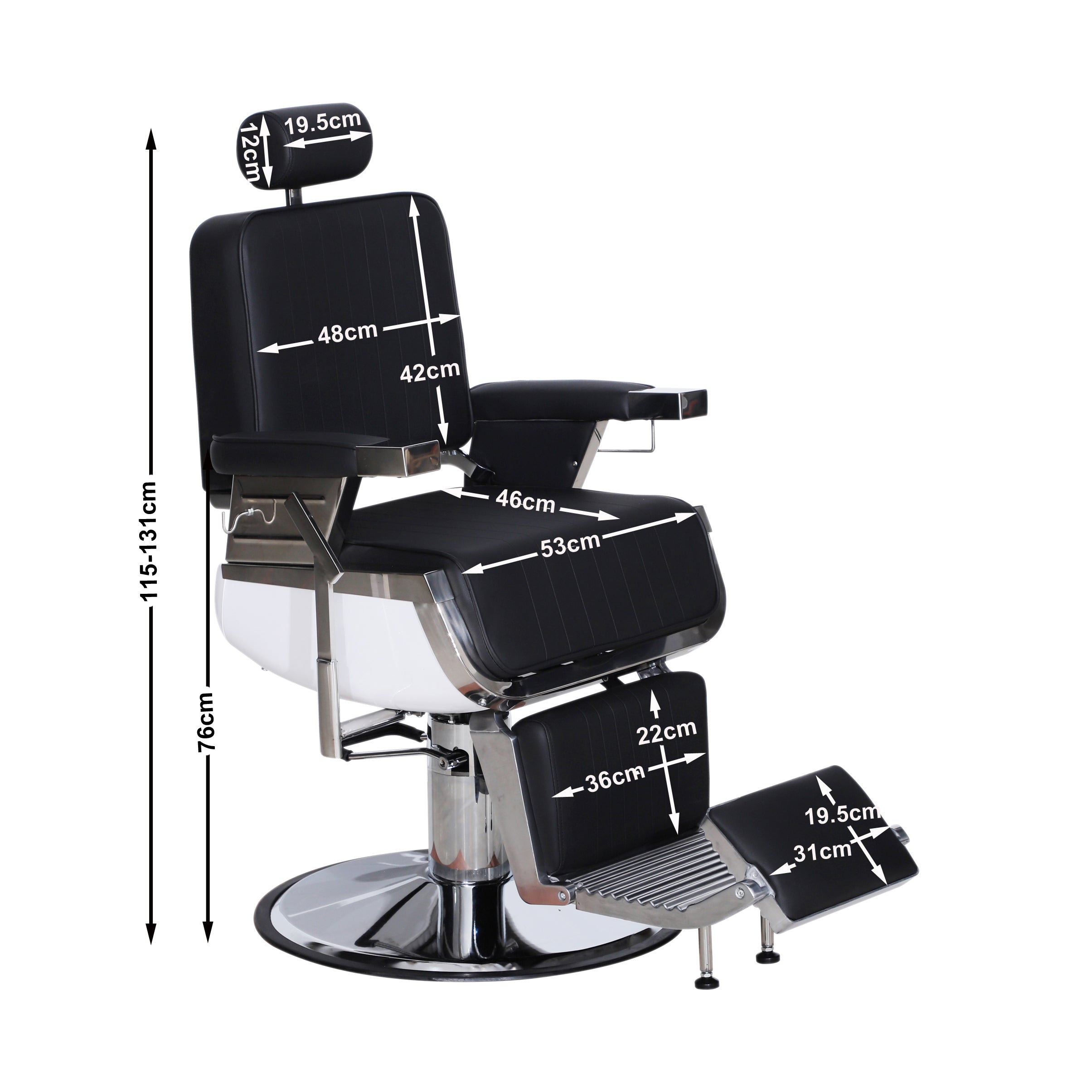 Chaise de coiffeur Barberpub, chaise de coiffure, chaise d'opération, équipement de coiffure 3823BK