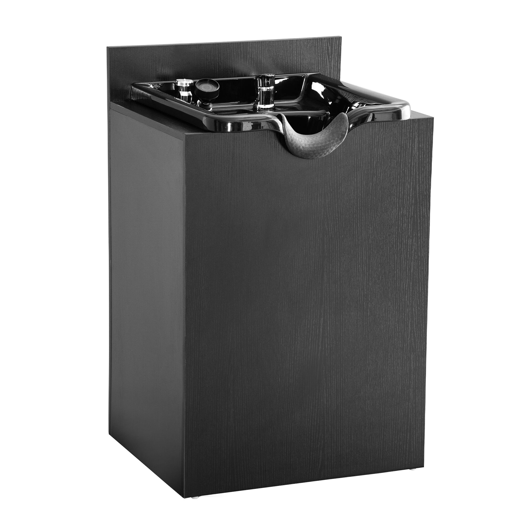 BarberPub Système de lavage inversé professionnel sans chaise station de lavage de coiffure meuble-lavabo avec lavabo inversé équipement de salon 7134 (Noir)