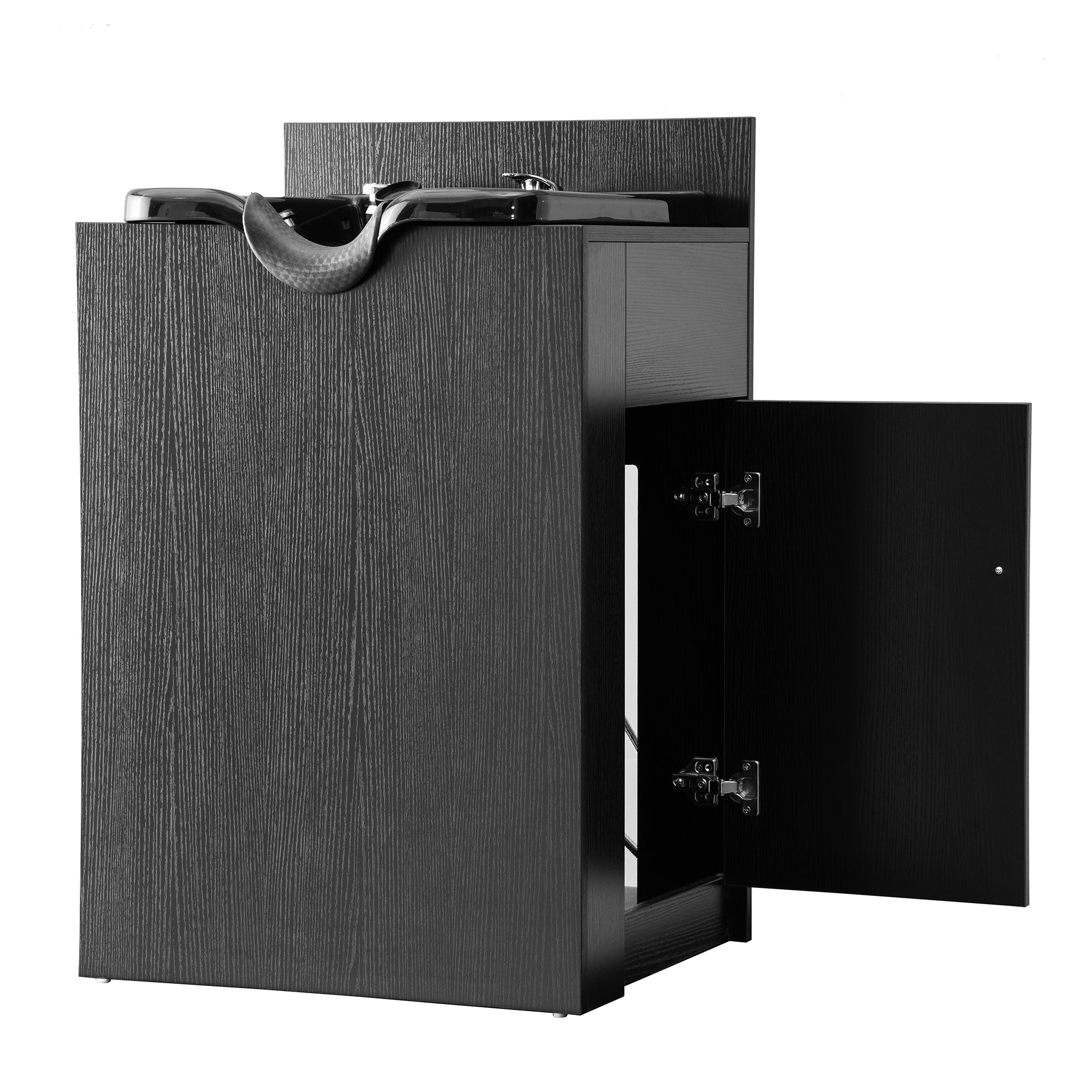 BarberPub Système de lavage inversé professionnel sans chaise station de lavage de coiffure meuble-lavabo avec lavabo inversé équipement de salon 7134 (Noir)