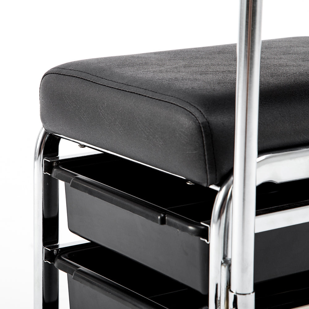 Tabouret de pédicure pour salon de coiffure, tabouret roulant pour soins des pieds, chaise de manucure et de cosmétique pour les ongles 5005BK/W
