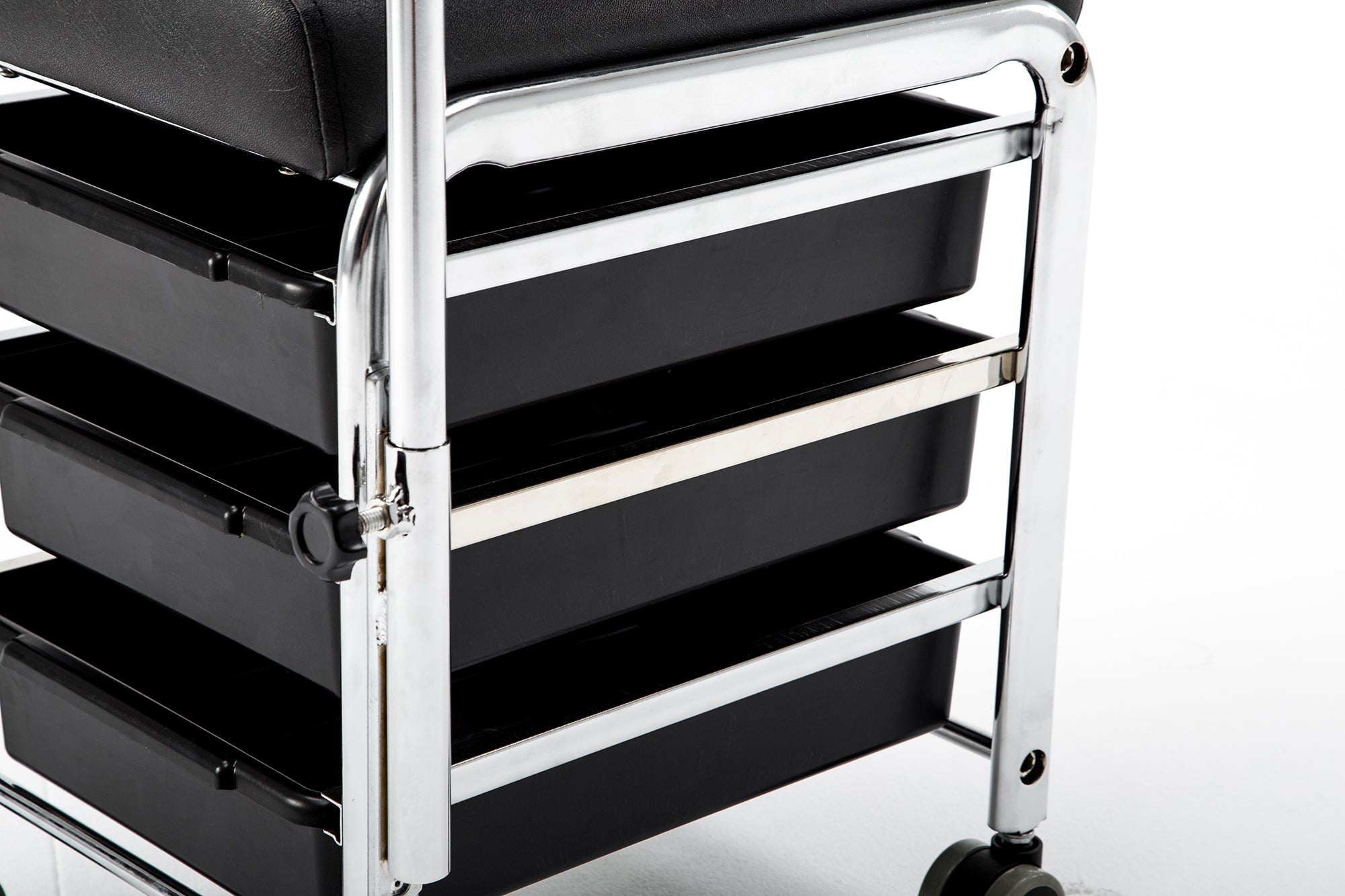 Tabouret de pédicure pour salon de coiffure, tabouret roulant pour soins des pieds, chaise de manucure et de cosmétique pour les ongles 5005BK/W