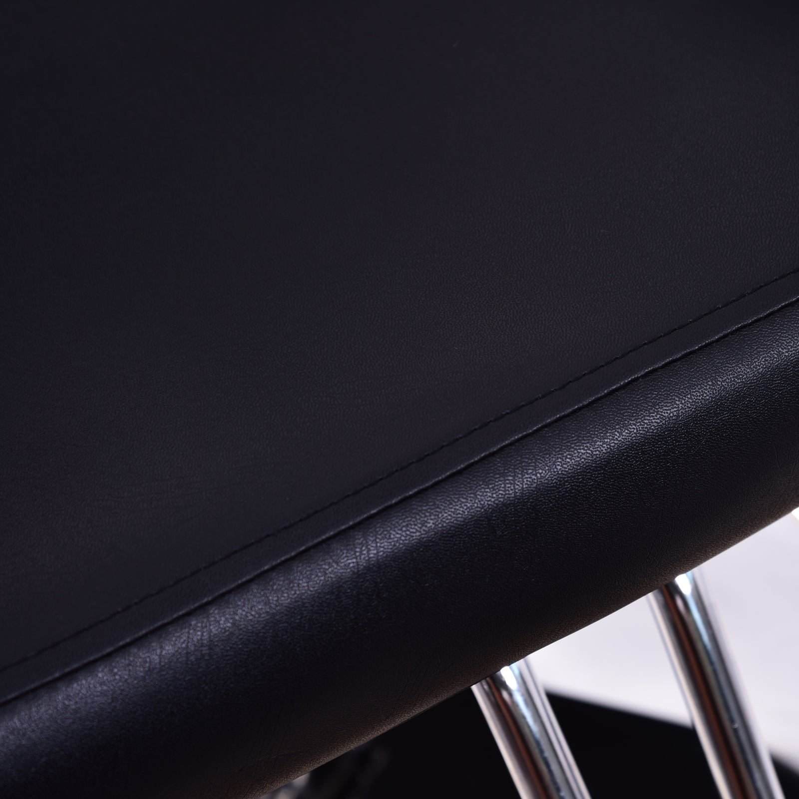 Fauteuil de barbier hydraulique Barberpub 1017BK, fauteuil opératoire équipement de coiffure salon de coiffure SPA cuir artificiel noir, 47 × 60 × 86 cm