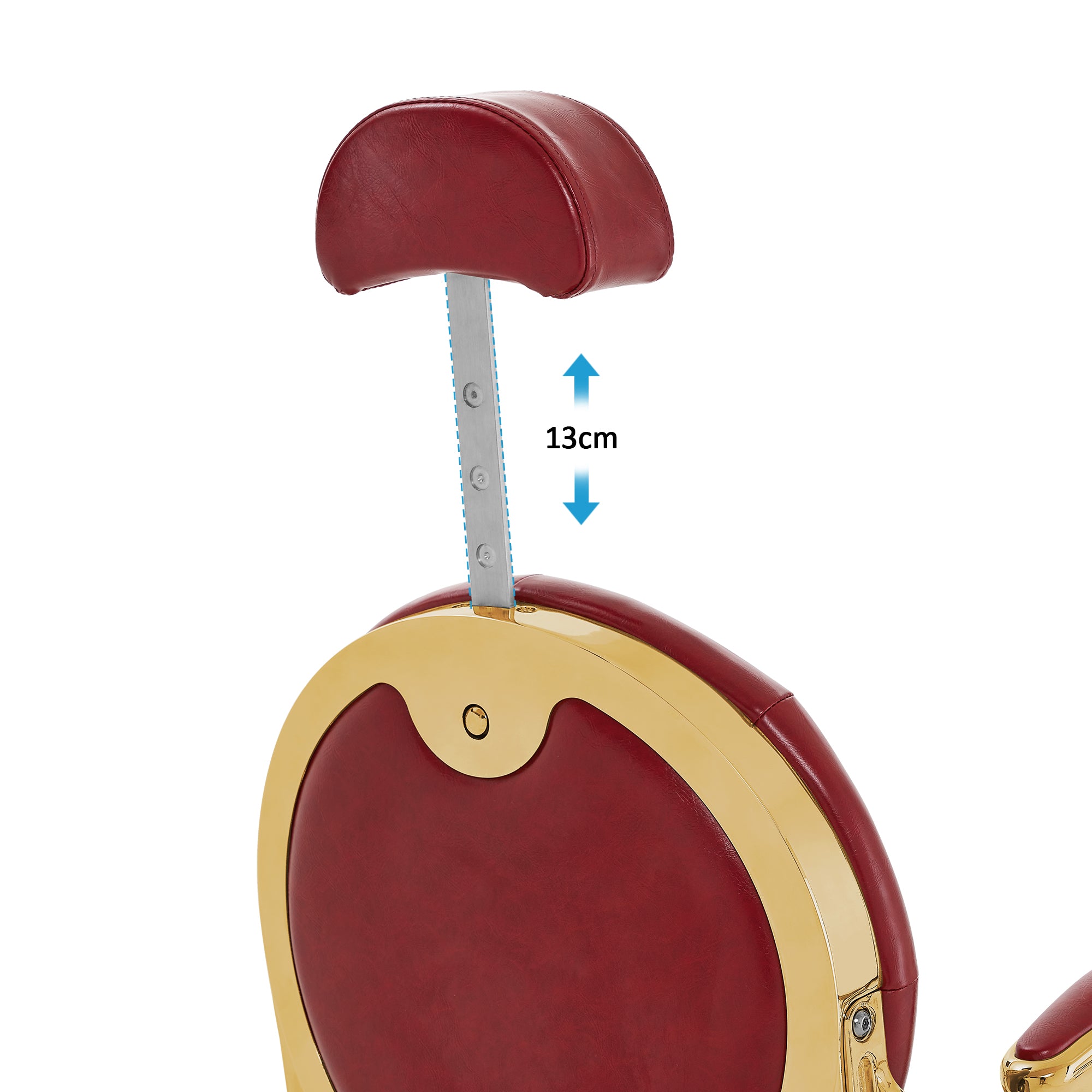 Fauteuil de coiffure Barberpub hydraulique 2933, style rétro/vintage, pivotant à 360°, simili cuir, cadre doré/cadre or rose, 113 × 68 × 109 cm