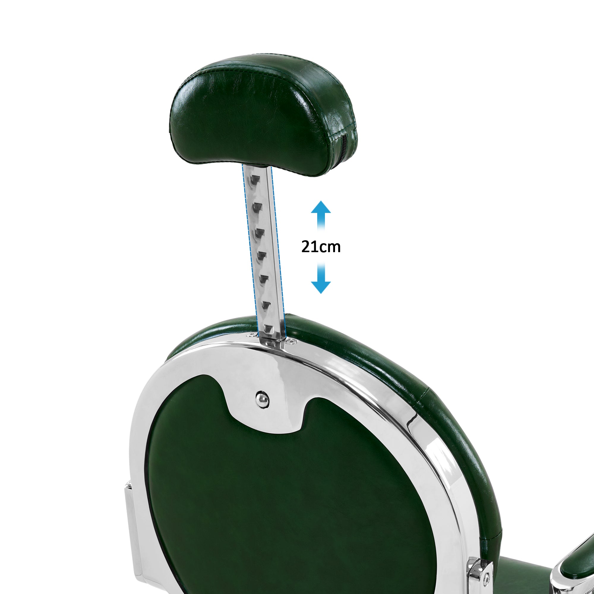 Fauteuil de coiffure hydraulique Barberpub 3866/3860, style rétro/vintage, pivotant à 360°, simili cuir, cadre argenté, 112 × 68 × 110 cm