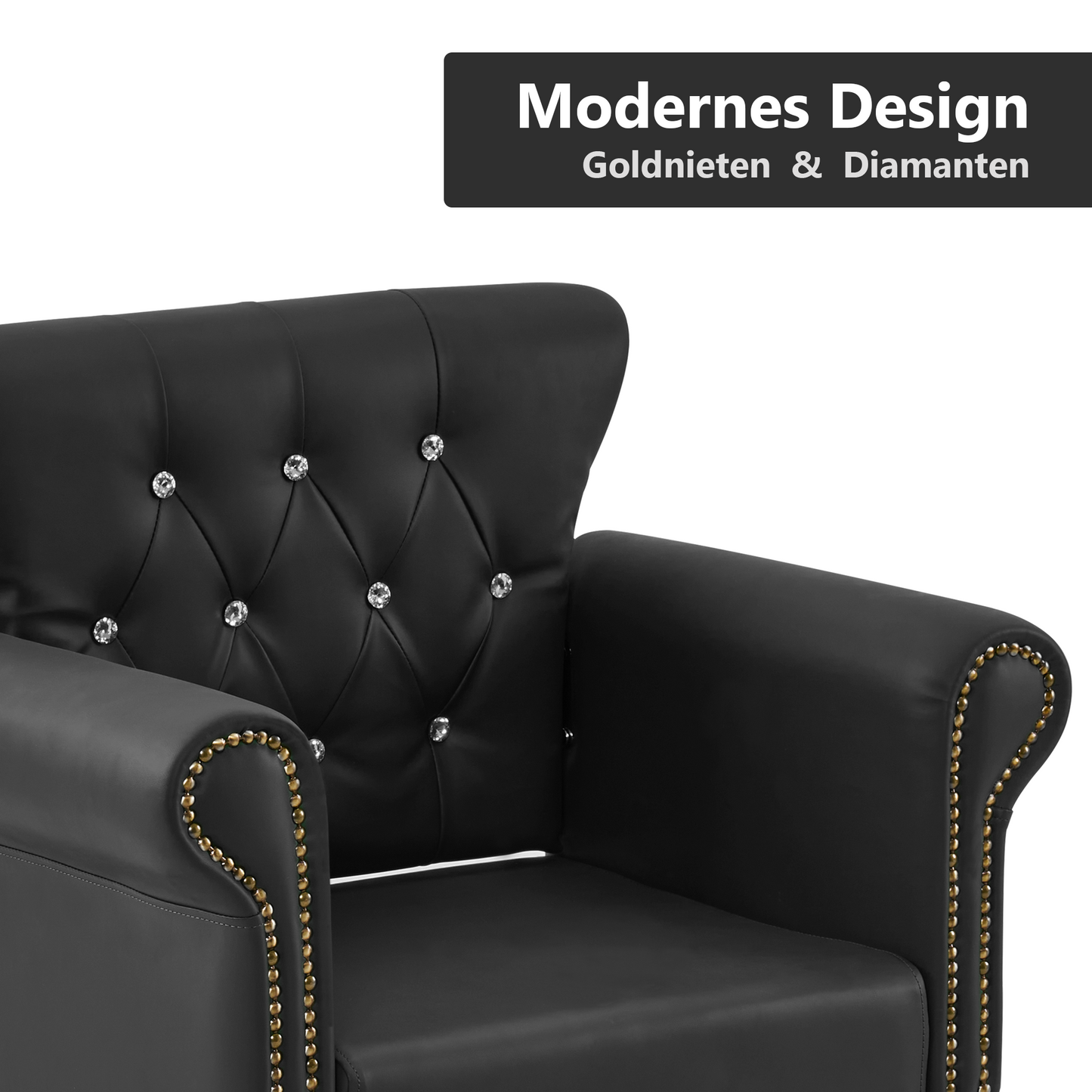 Barberpub Hydraulischer Friseurstuhl, Friseursessel Bedienungsstuhl Höhenverstellbar, Barber Chair Drehstuhl Schönheitssalon-Stuhl Friseureinrichtung, Kunstleder, 8899 (Schwarz/ Grün)