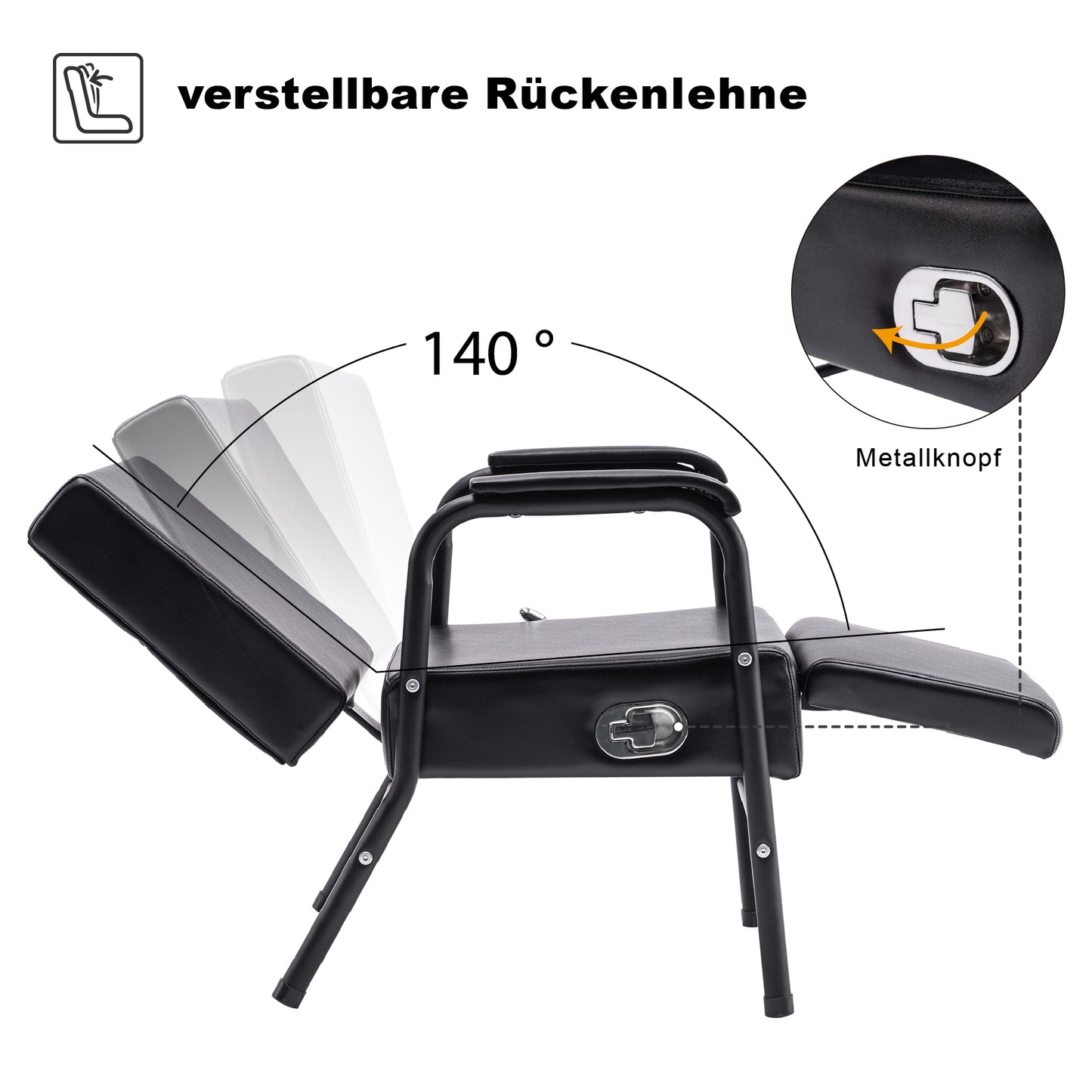 BarberPub Rückwärtswaschsessel Shampoo Chair SPA Salon Einrichtung 8145BK