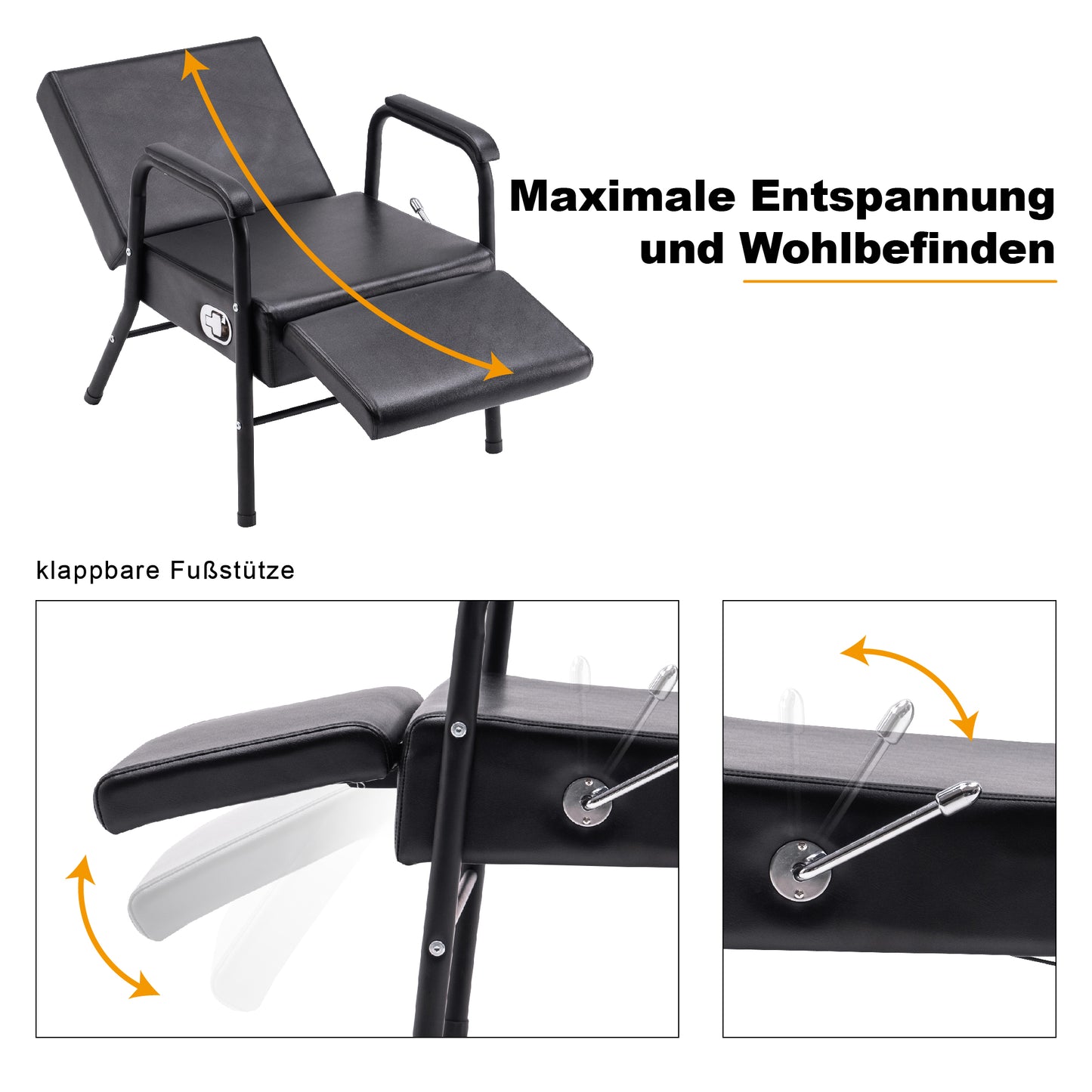 BarberPub Rückwärtswaschsessel Shampoo Chair SPA Salon Einrichtung 8145BK