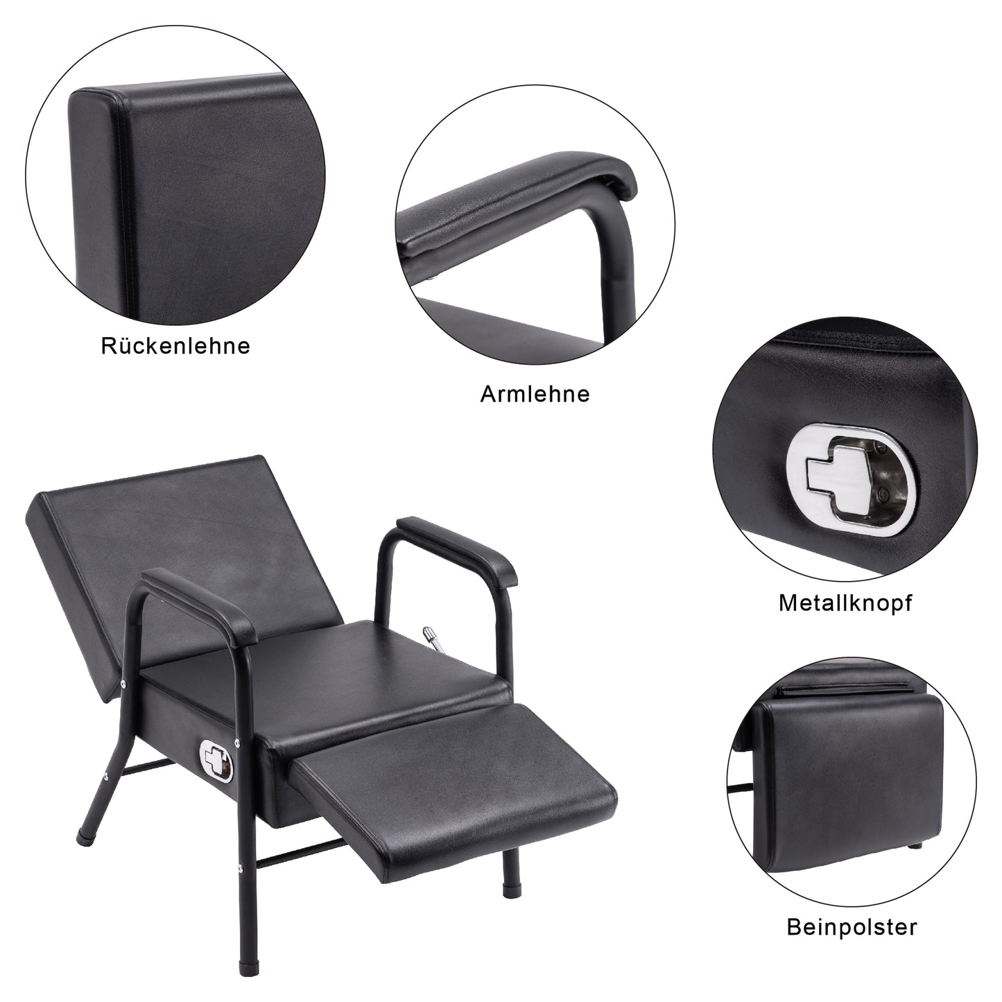 BarberPub Rückwärtswaschsessel Shampoo Chair SPA Salon Einrichtung 8145BK