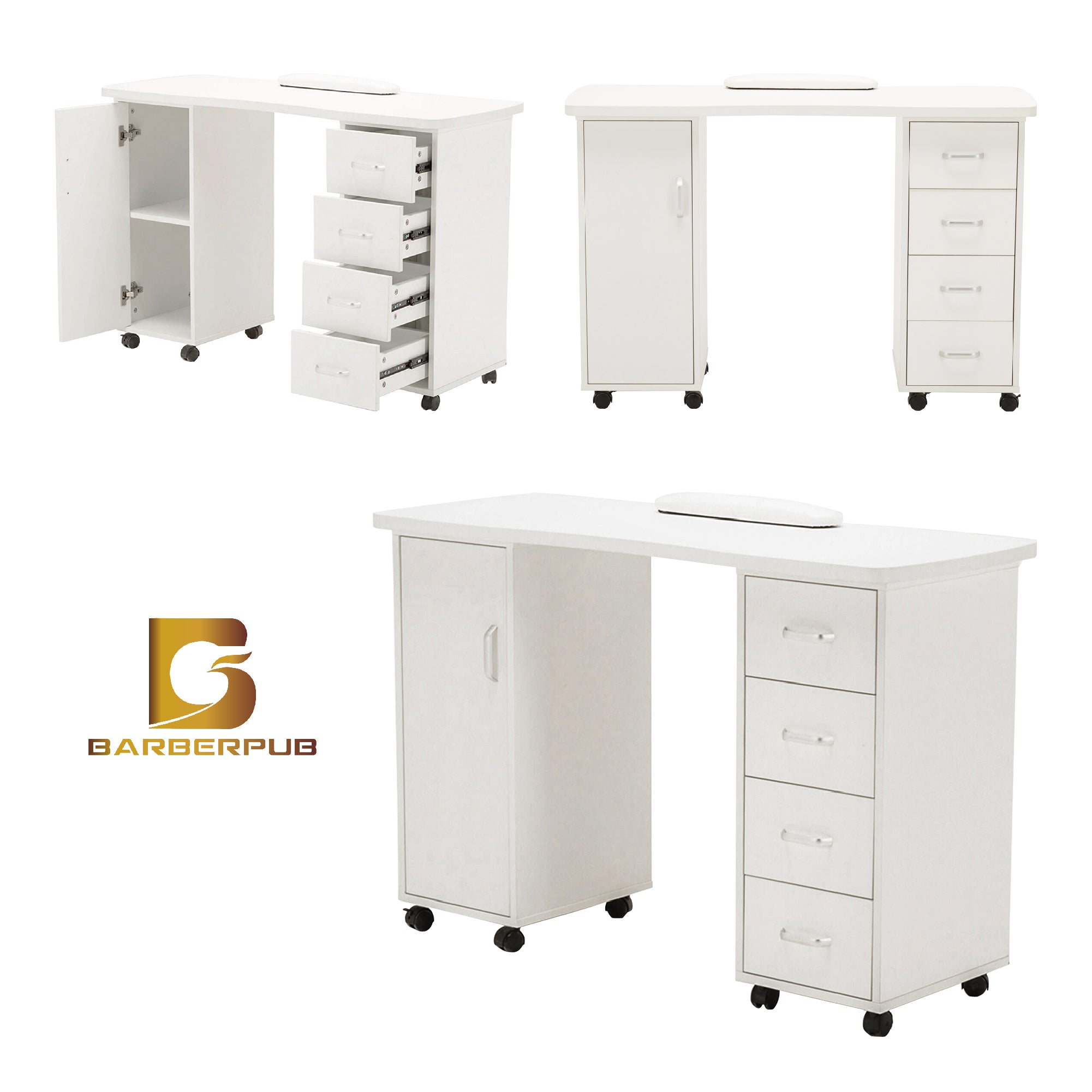 Table de studio de barbier, table de manucure, table à ongles 0600