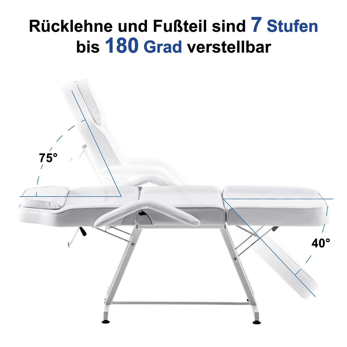 Barberpub Kosmetikliege Therapieliege Massageliege Tattooliege Kosmetikstuhl 0015BK/W