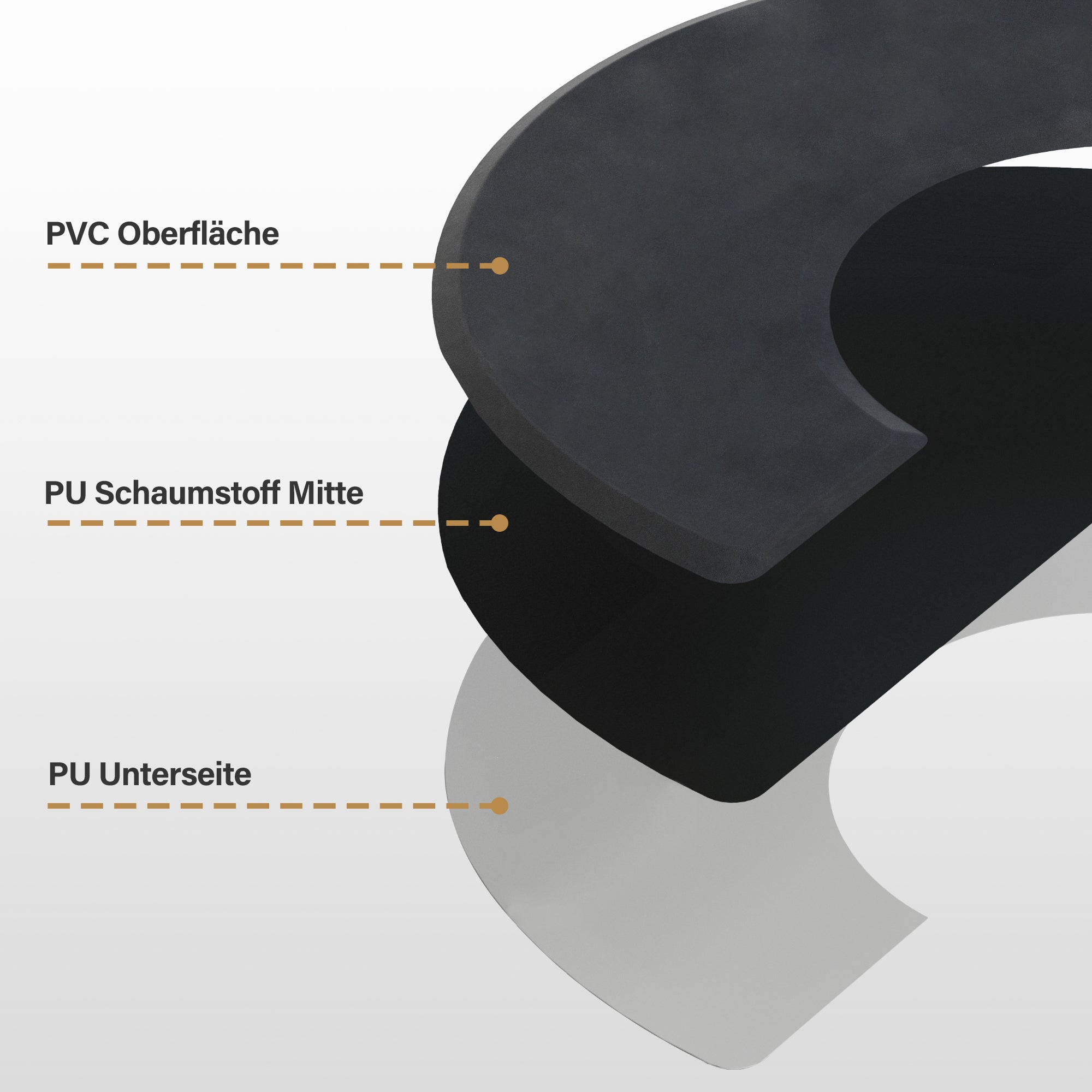 BarberPub Anti-Ermüdungsmatte für Friseure, Ergonomische Bodenmatte Friseurmatte für Barbershop Salon, Friseurbedarf Halbkreis 2 CM Dicke, M122 (Schwarz)