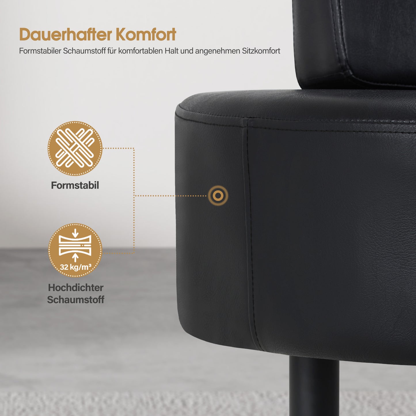 BarberPub 3-Sitzer Sitzbank mit Rückenlehne, 130 cm Wartebank für Friseursalon, Polsterbank mit Rückenlehne, Flurbank Schwarz, Wohnzimmerbank, Schuhbank W517 (Schwarz/Kunstleder)