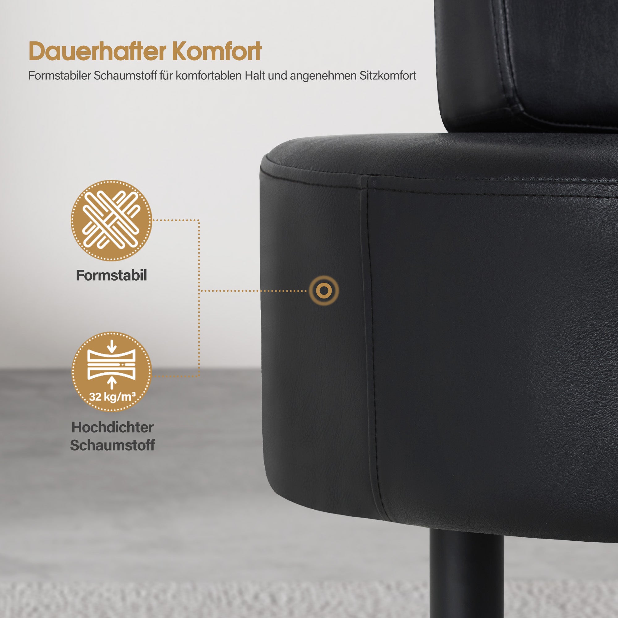 BarberPub 3-Sitzer Sitzbank mit Rückenlehne, 130 cm Wartebank für Friseursalon, Polsterbank mit Rückenlehne, Flurbank Schwarz, Wohnzimmerbank, Schuhbank W517 (Schwarz/Kunstleder)