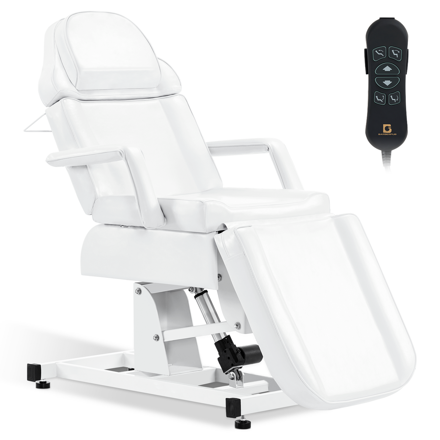 Barberpub Kosmetikliege Elektrisch, Massageliege Klappbar & Höhenverstellbar, Tattoo Liege mit 3 Motoren, Massagetisch für SPA Salon 0751 (Schwarz/Kunstleder)