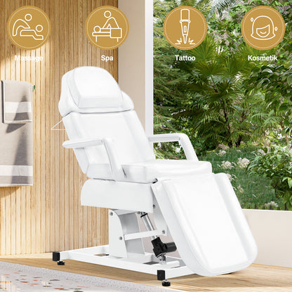 Barberpub Kosmetikliege Elektrisch, Massageliege Klappbar & Höhenverstellbar, Tattoo Liege mit 3 Motoren, Massagetisch für SPA Salon 0751 (Schwarz/Kunstleder)