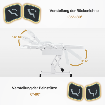Barberpub Kosmetikliege Elektrisch, Massageliege Klappbar & Höhenverstellbar, Tattoo Liege mit 3 Motoren, Massagetisch für SPA Salon 0751 (Schwarz/Kunstleder)