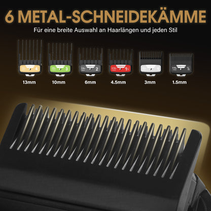 BarberPub Professional Hair Clippers, Men's Hair Trimmer with 6 Blades, 2 Casings & Charging Station, Hair Trimmer Adjustable Lever 0.5-2.0mm, Electric Beard Trimmer for Barbershop, HC176