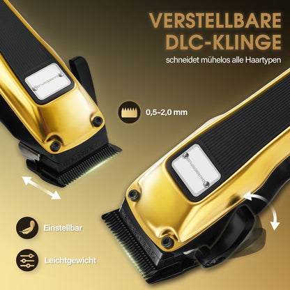 BarberPub Professional Hair Clippers, Men's Hair Trimmer with 6 Blades, 2 Casings & Charging Station, Hair Trimmer Adjustable Lever 0.5-2.0mm, Electric Beard Trimmer for Barbershop, HC176
