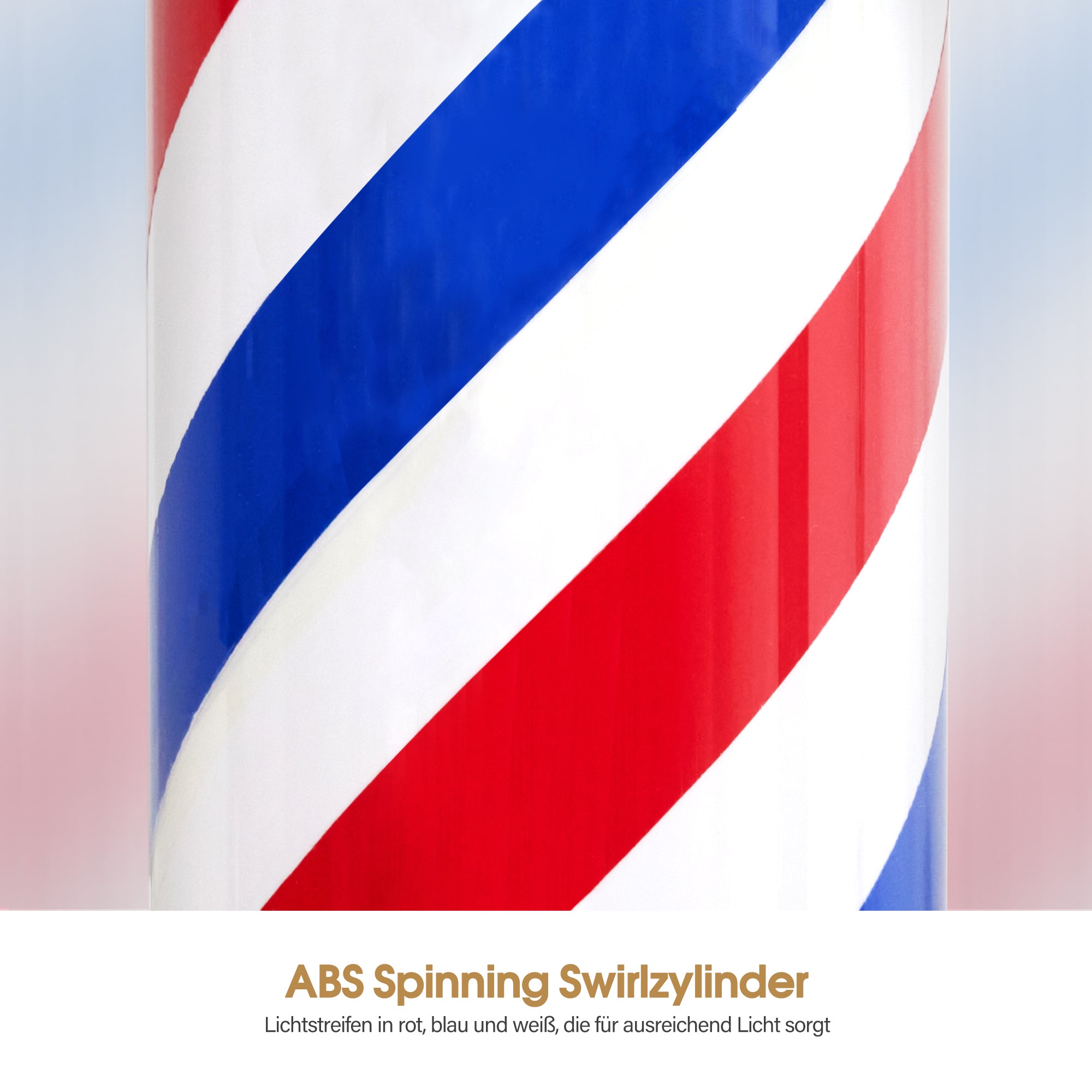 BarberPub Barber Pole Barbierstab, Barbershop Friseurstange mit LED Leucht Salon Einrichtung, Drehbar Stange Friseursalon 70CM Barbier Stange Licht, Energie Sparen L054