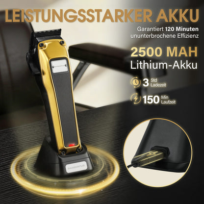 BarberPub Professional Hair Clippers, Men's Hair Trimmer with 6 Blades, 2 Casings & Charging Station, Hair Trimmer Adjustable Lever 0.5-2.0mm, Electric Beard Trimmer for Barbershop, HC176