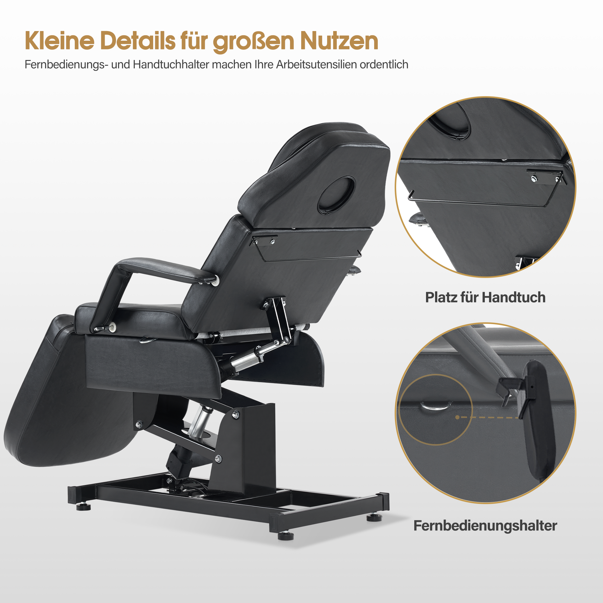 Barberpub Kosmetikliege Elektrisch, Massageliege Klappbar & Höhenverstellbar, Tattoo Liege mit 3 Motoren, Massagetisch für SPA Salon 0751