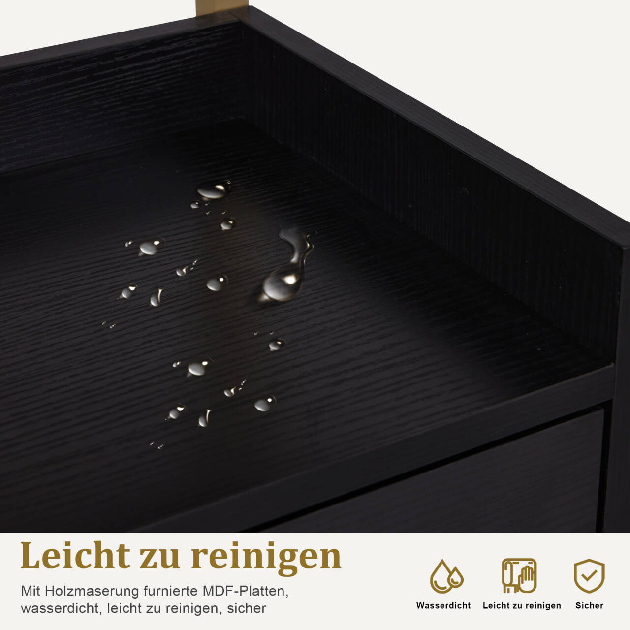 BarberPub Friseurwagen mit Rollen & 2 Schubladen, Rollwagen Servierwagen, Salon Trolley mit 2 Ablagen & Föhnhalter, Moderner Arbeitswagen für Bad Wohnzimmer, 32x37x87cm, 0029