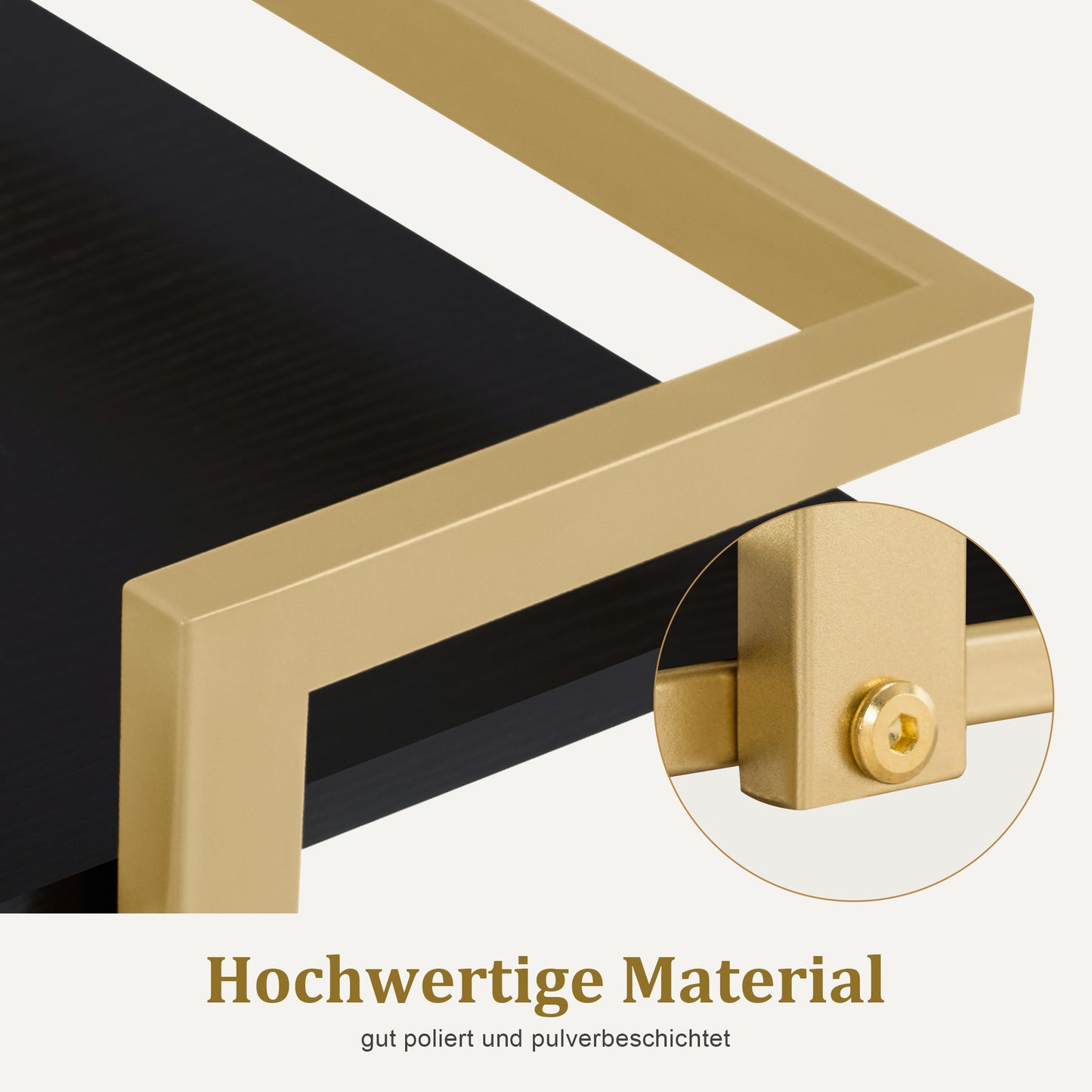 Barberpub Servierwagen mit Rollen, Küchenwagen Barwagen Metallgestell, Moderne Rollwagen Mehrzweckwagen mit 3 Ebenen, für Küche Bad Wohnzimmer Büro, 48*43*76cm, 0033
