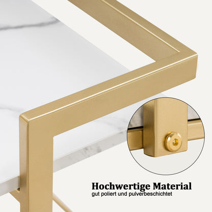 Barberpub Servierwagen mit Rollen, Küchenwagen Barwagen Metallgestell, Moderne Rollwagen Mehrzweckwagen mit 3 Ebenen, für Küche Bad Wohnzimmer Büro, 48*43*76cm, 0033