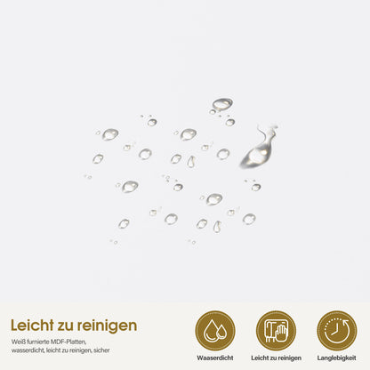 BarberPub Manikürtisch mit 4 Schubladen, Regal, 2 Ablagen & Glasplatte, Nageltisch mit Absaugung & 2 Staubsaugerbeuteln, Nagelfrisiertisch Holz, Schreibtisch für Nagelstudio Weiß, 55x120x112,5cm, 2442