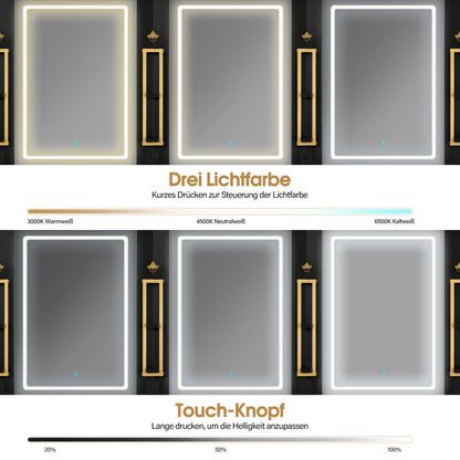 BarberPub Hairdressing Station with 4 Drawers, Vanity Table with Mirror, Styling Station with 4 Shelves & 2 Cabinets, Mirror Cabinet with Lighting, Mirror Table, Hair Salon Furniture, 3187