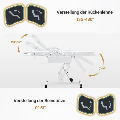 Barberpub Kosmetikliege Elektrisch, Massageliege Klappbar & Höhenverstellbar, Tattoo Liege mit 3 Motoren, Massagetisch für SPA Salon 0751