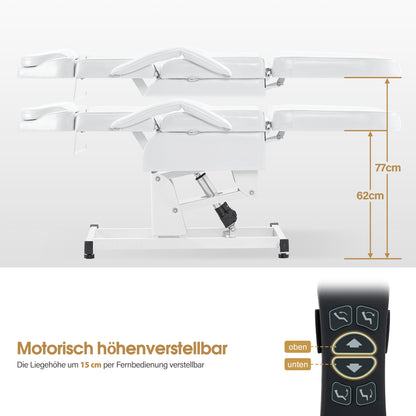 Barberpub Kosmetikliege Elektrisch, Massageliege Klappbar & Höhenverstellbar, Tattoo Liege mit 3 Motoren, Massagetisch für SPA Salon 0751