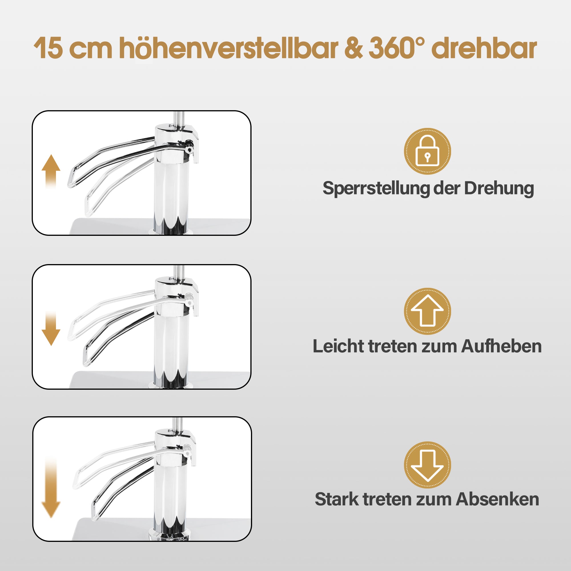 BarberPub Friseurstuhl mit Kopfstütze Kippbar, Friseurstühle mit Hydraulikpumpe 360° Drehbar, Friseureinrichtung Barber Stuhl Höhenverstellbar, Stylingstuhl PVC Kunstleder, 2073 (Schwarz)