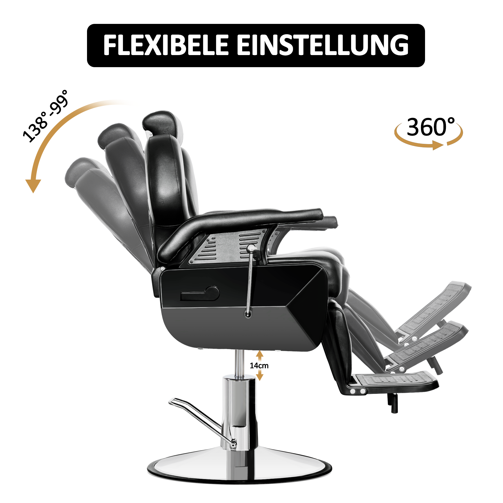 Barberpub Friseurstuhl Friseursessel Bedienungsstuhl Friseureinrichtung 2687BK