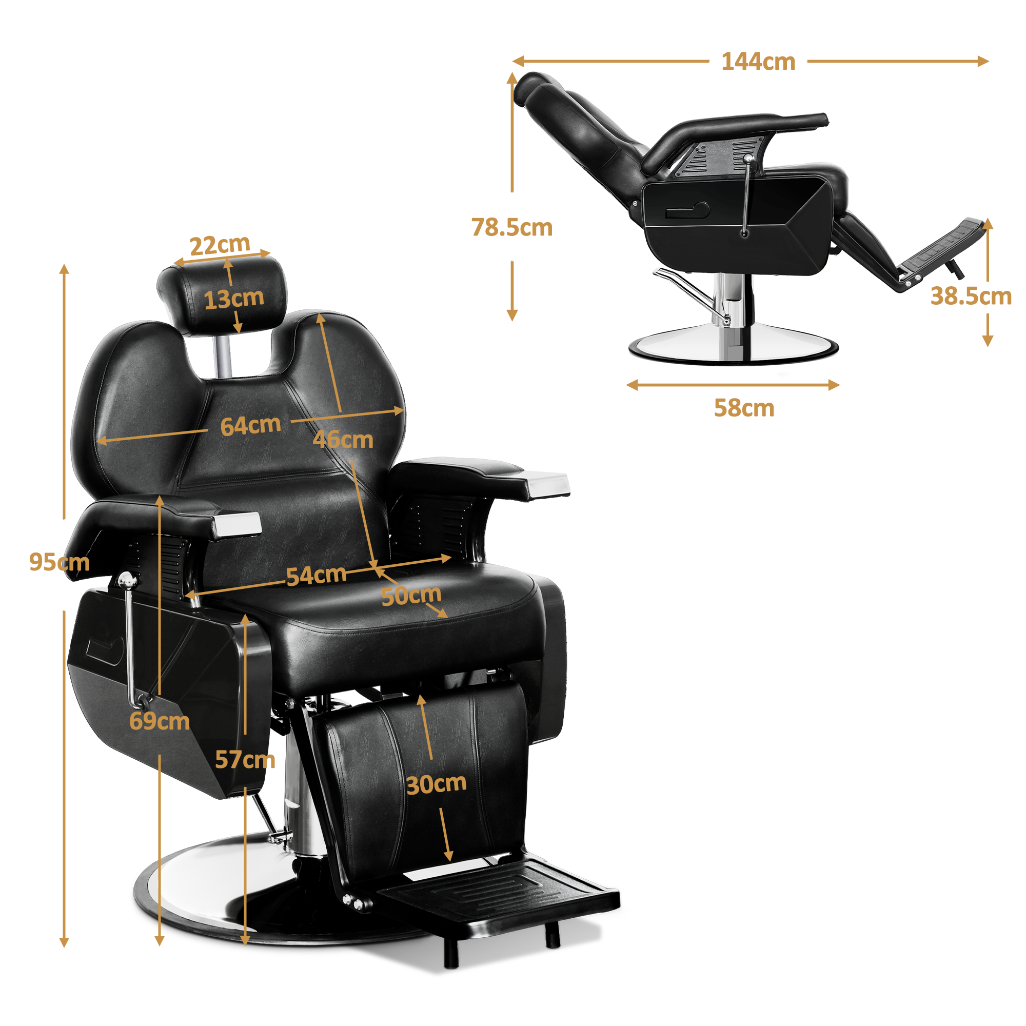 Barberpub Friseurstuhl Friseursessel Bedienungsstuhl Friseureinrichtung 2687BK
